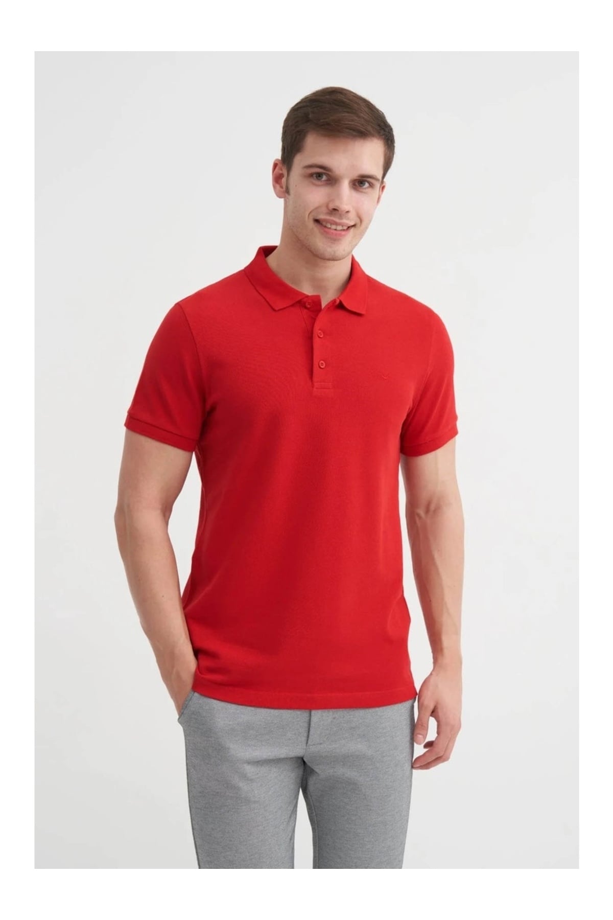 Erkek T-shirt 46130 KIRMIZI