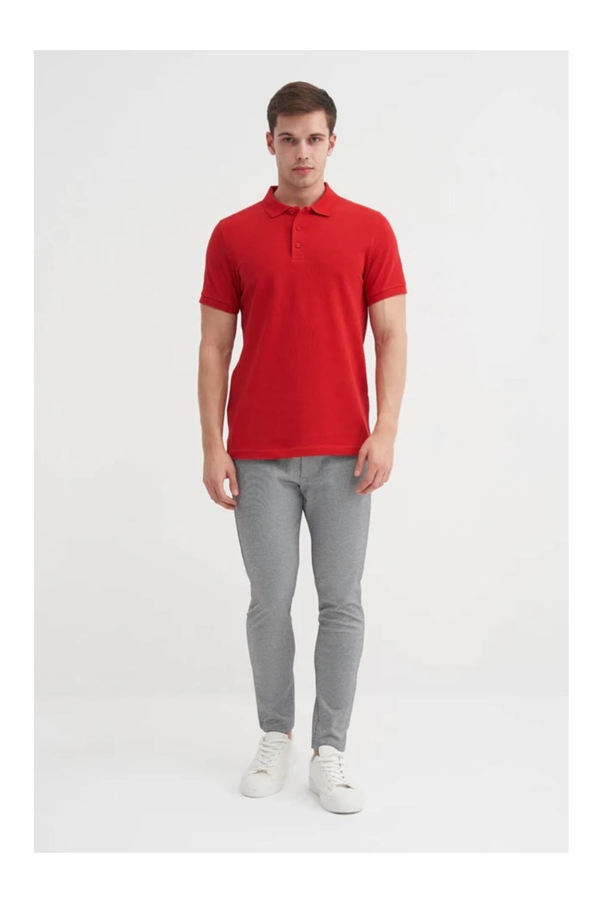 Erkek T-shirt 46130 KIRMIZI