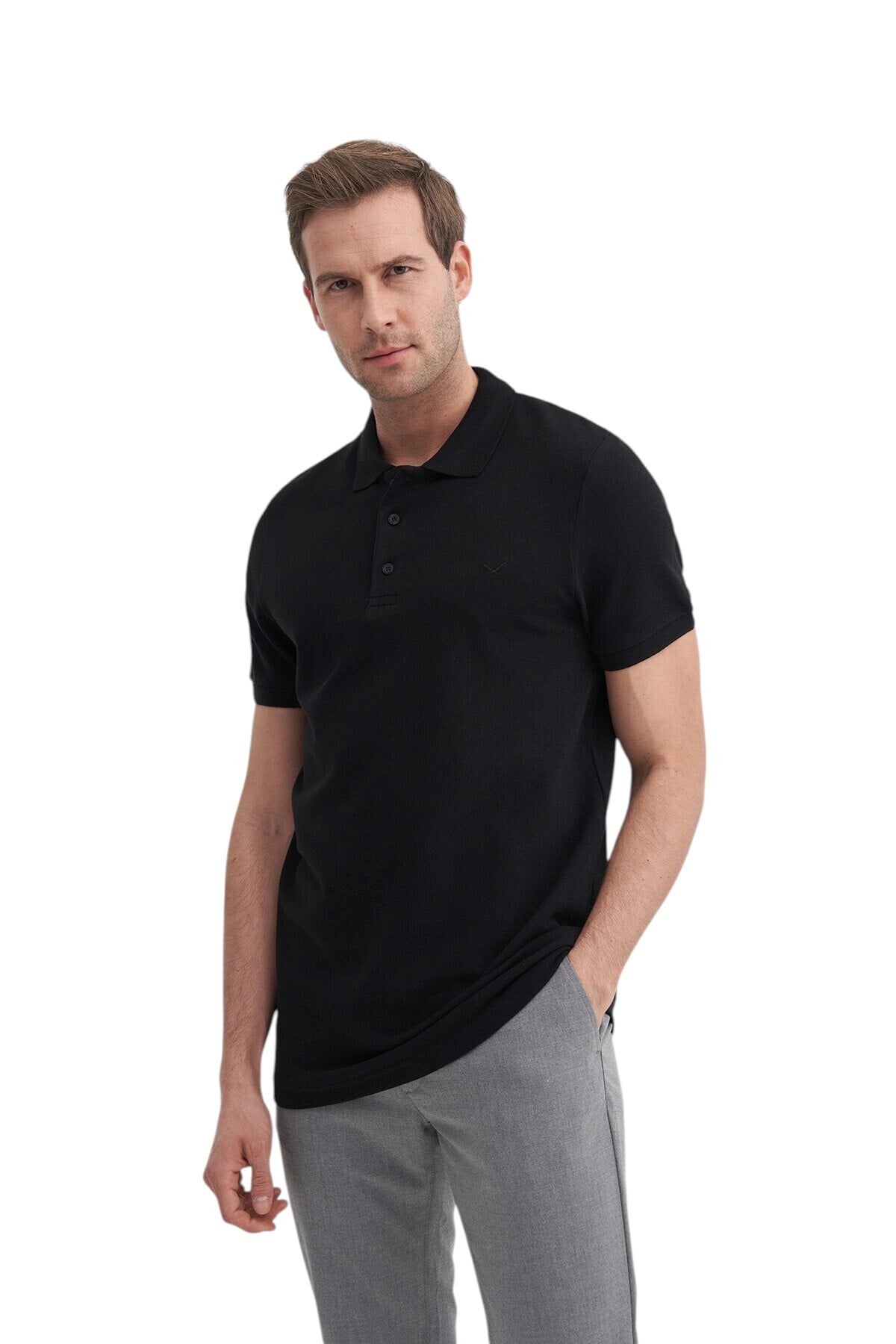 Erkek T-shirt 46130 SİYAH