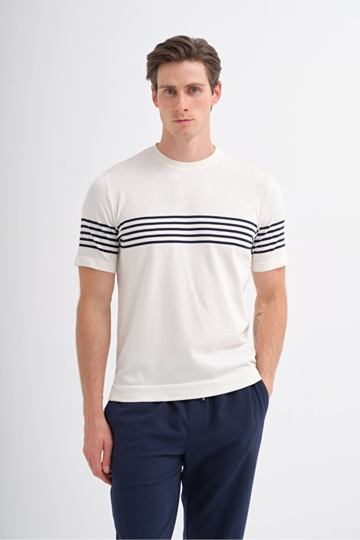 Erkek Triko T-shirt 30400 EKRU