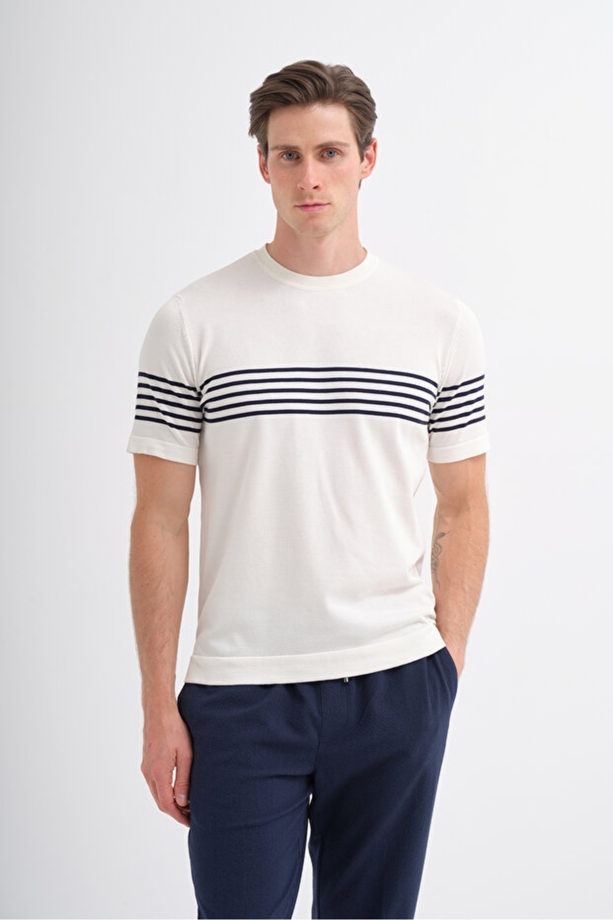Erkek Triko T-shirt 30400 EKRU