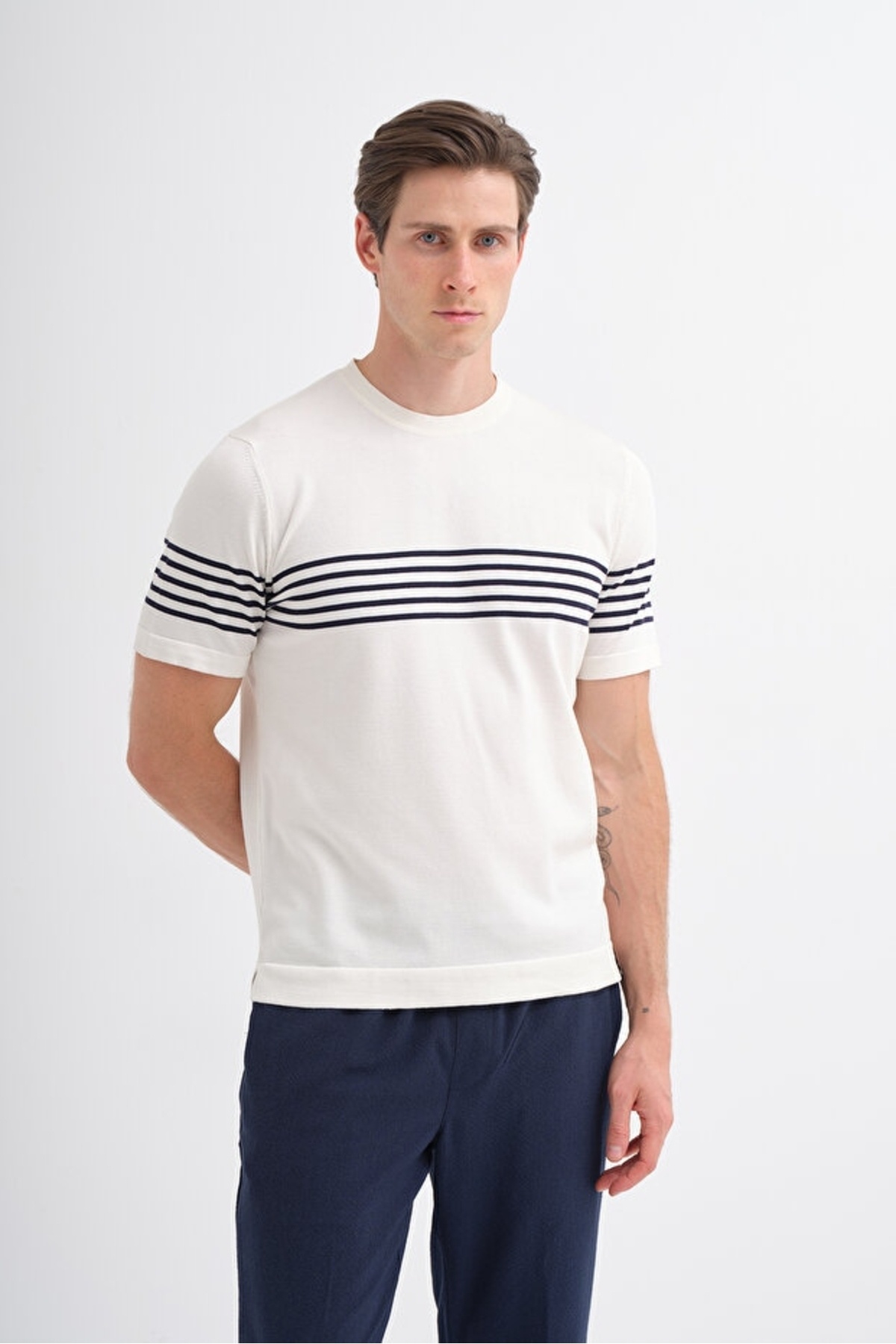 Erkek Triko T-shirt 30400 EKRU