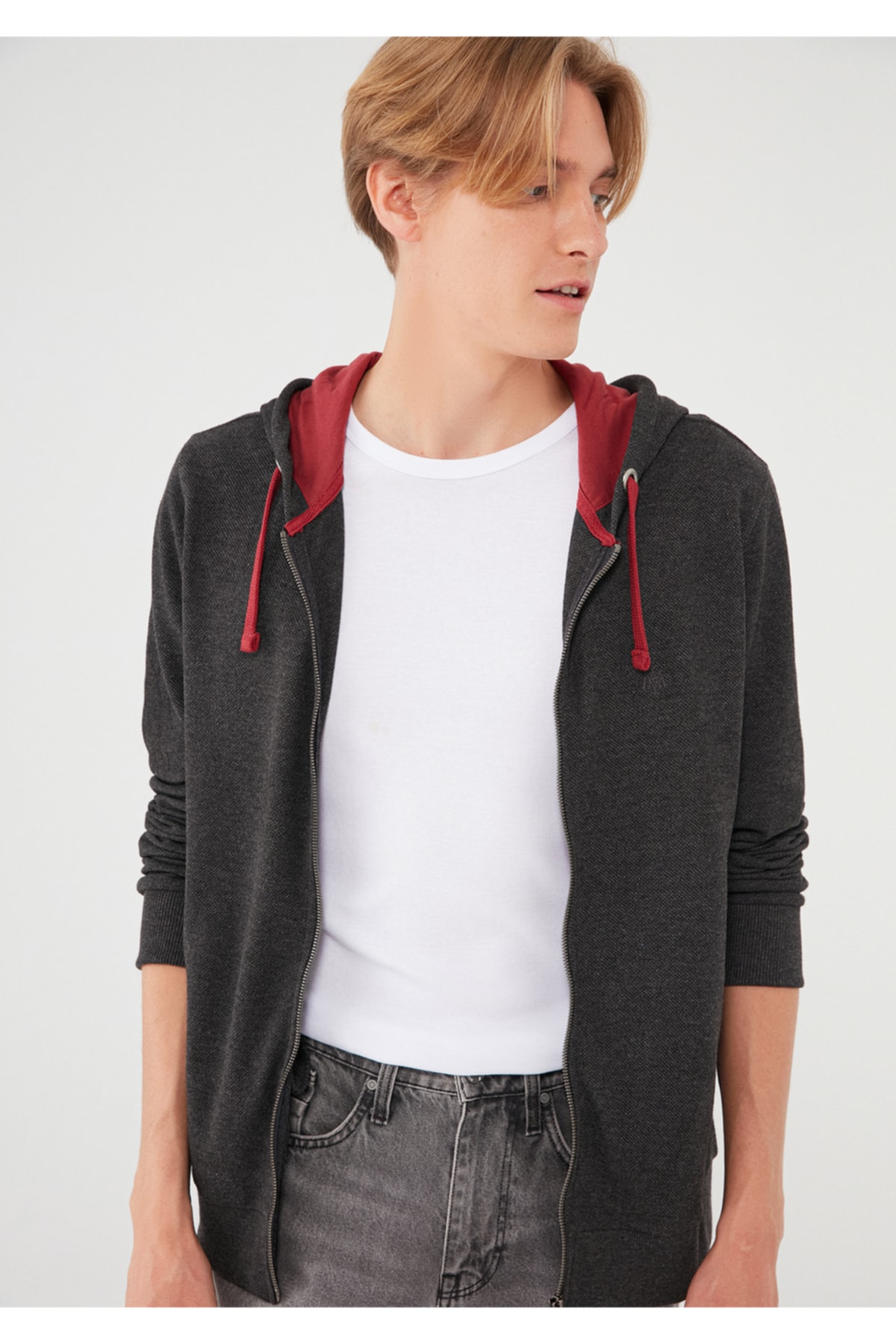 Fermuarlı Gri Sweatshirt 062870-27309