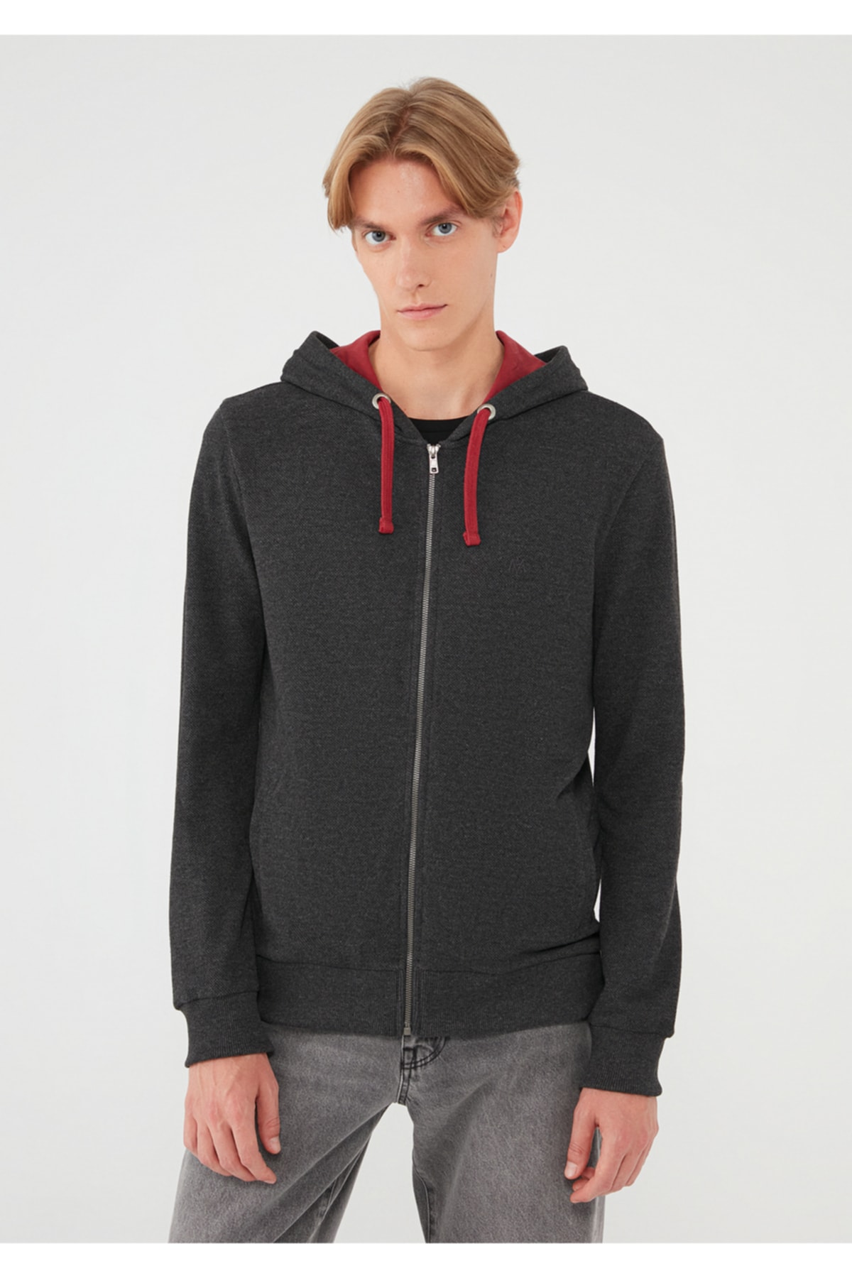 Fermuarlı Gri Sweatshirt 062870-27309