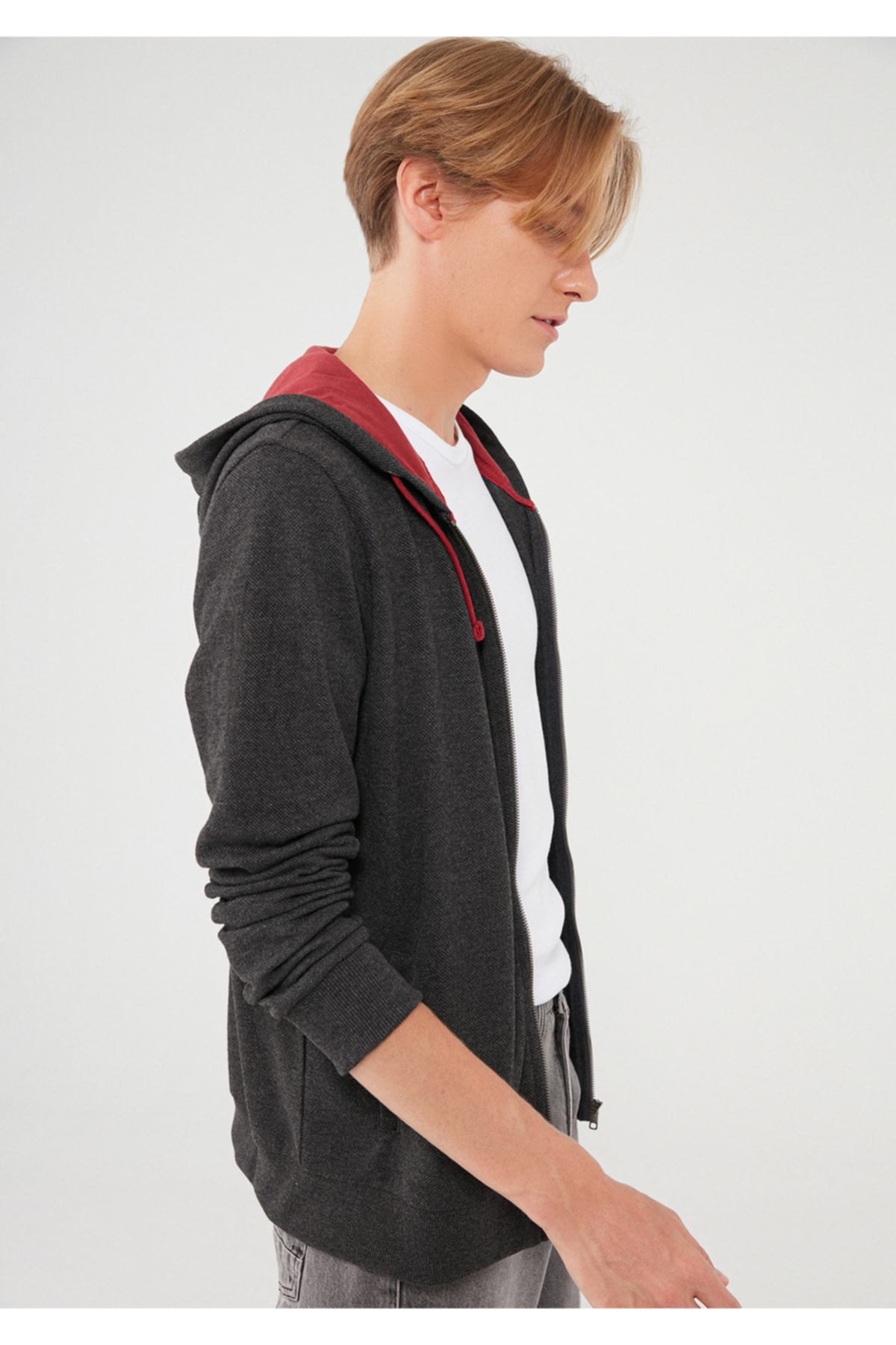 Fermuarlı Gri Sweatshirt 062870-27309