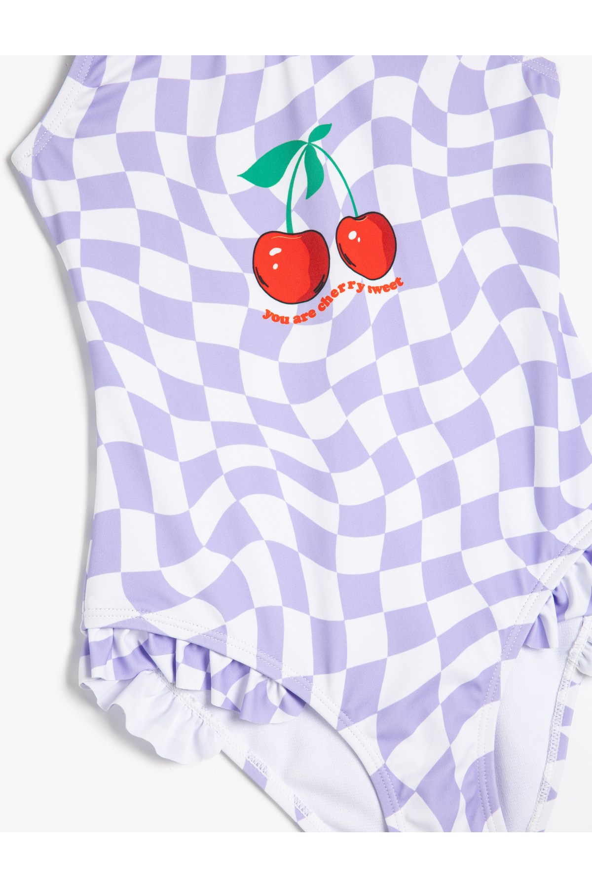 Fırfır Detaylı Kiraz Baskılı Mayo