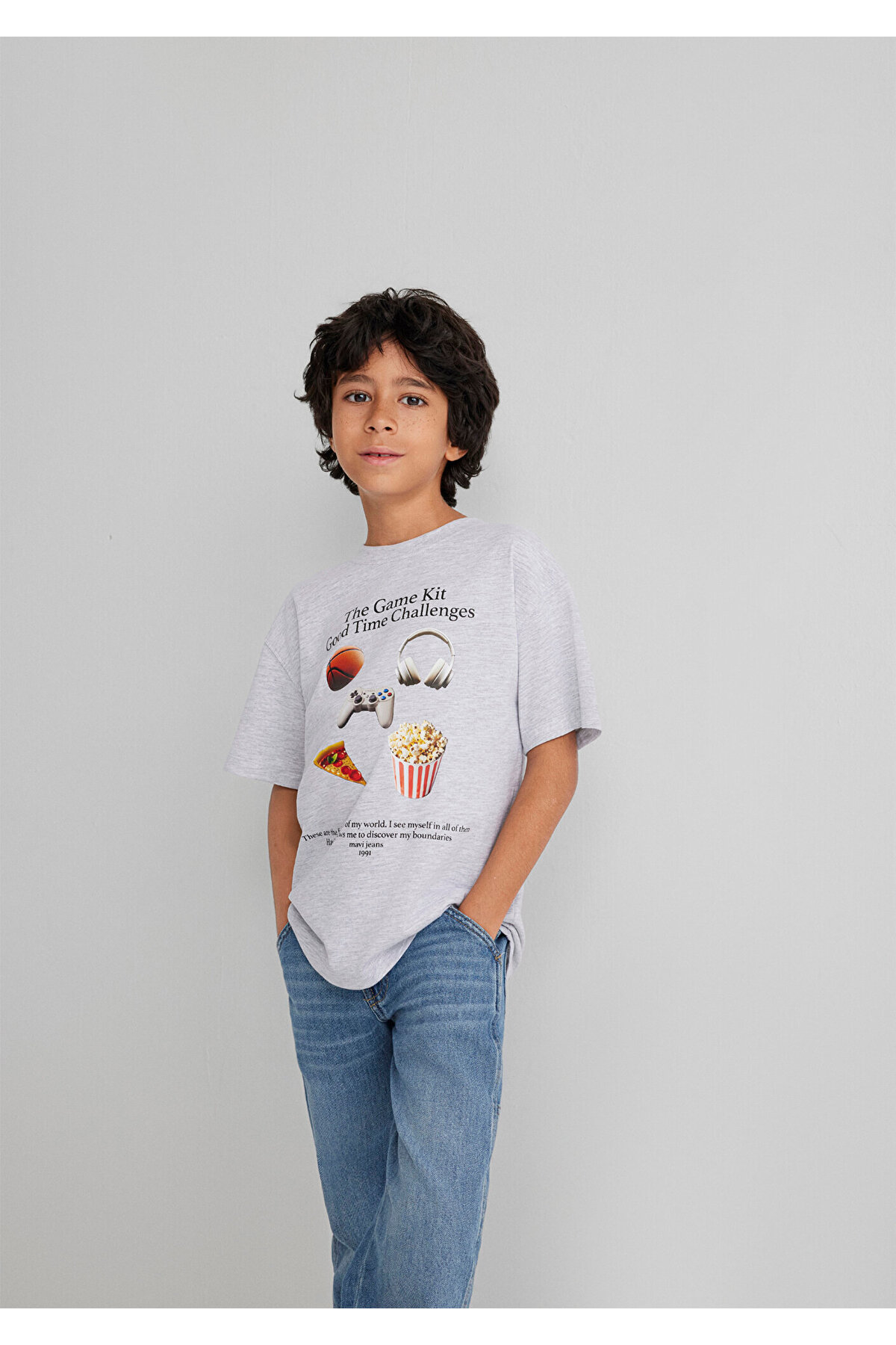 Fun Time Açık Gri Erkek Çocuk T-Shirt M6610359-88467
