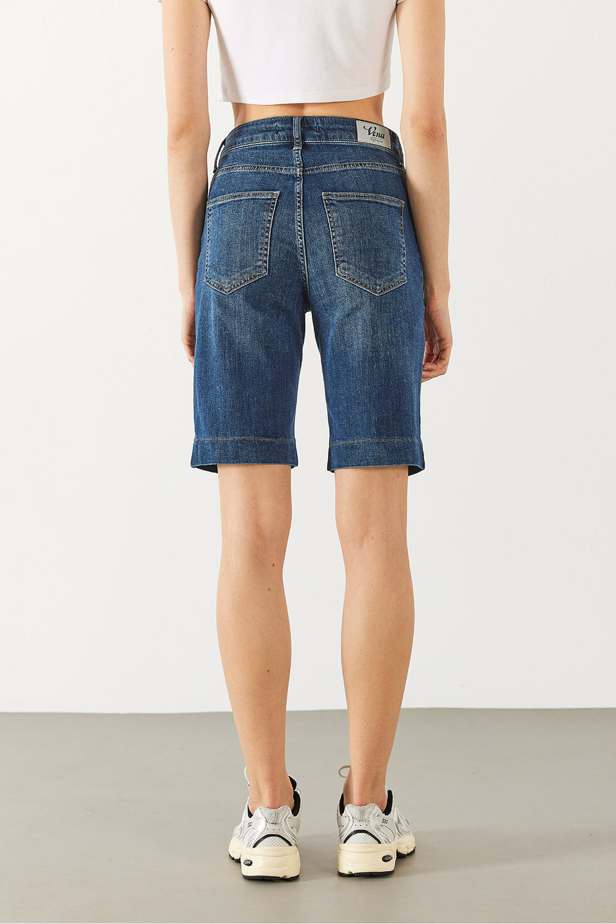 Gabriel Dark Blue Regular Fit Jean Şort - DARK BLUE