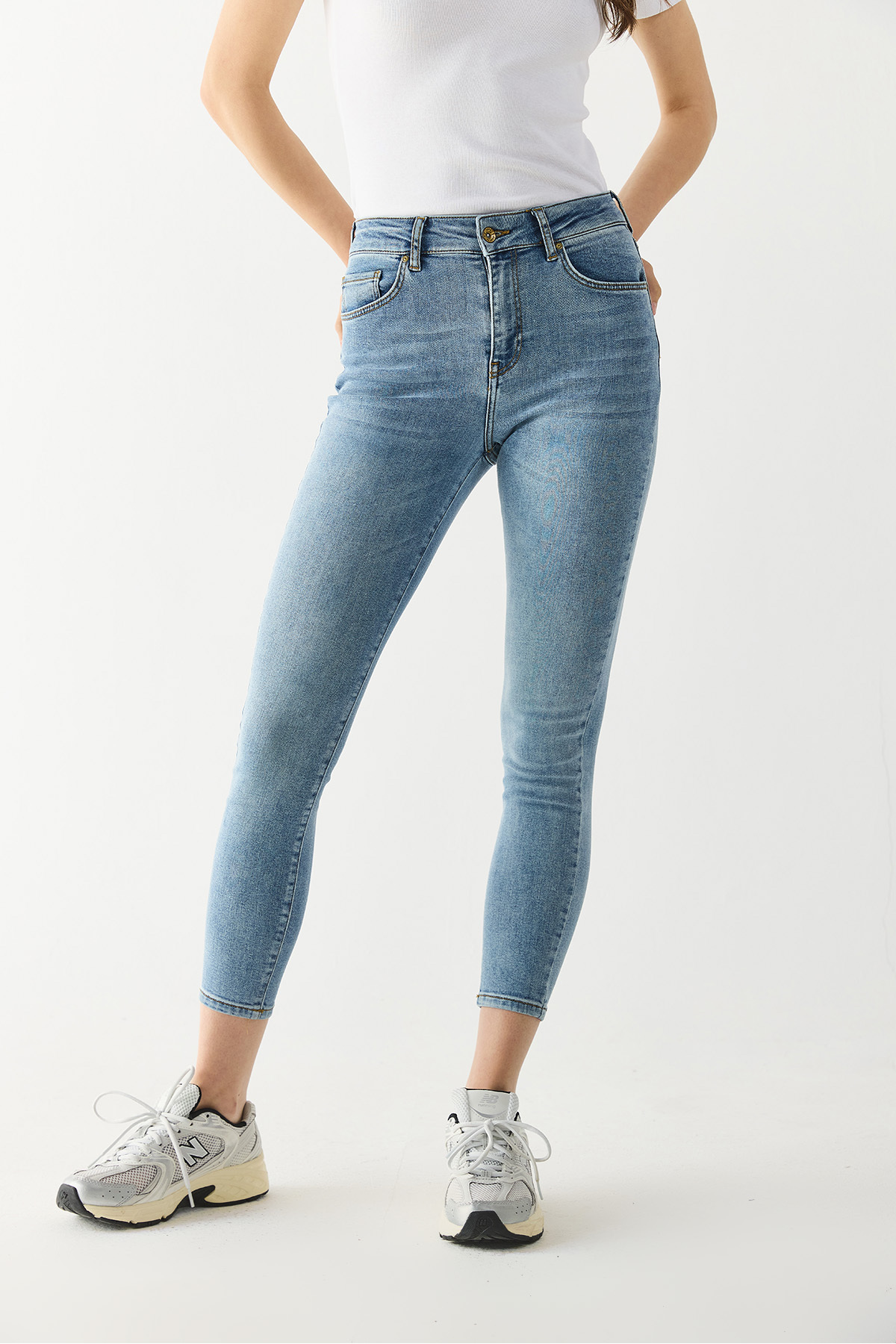 Gabriella Dirty Med Blue Skinny Jean Pantolon - DIRTY MED BLUE