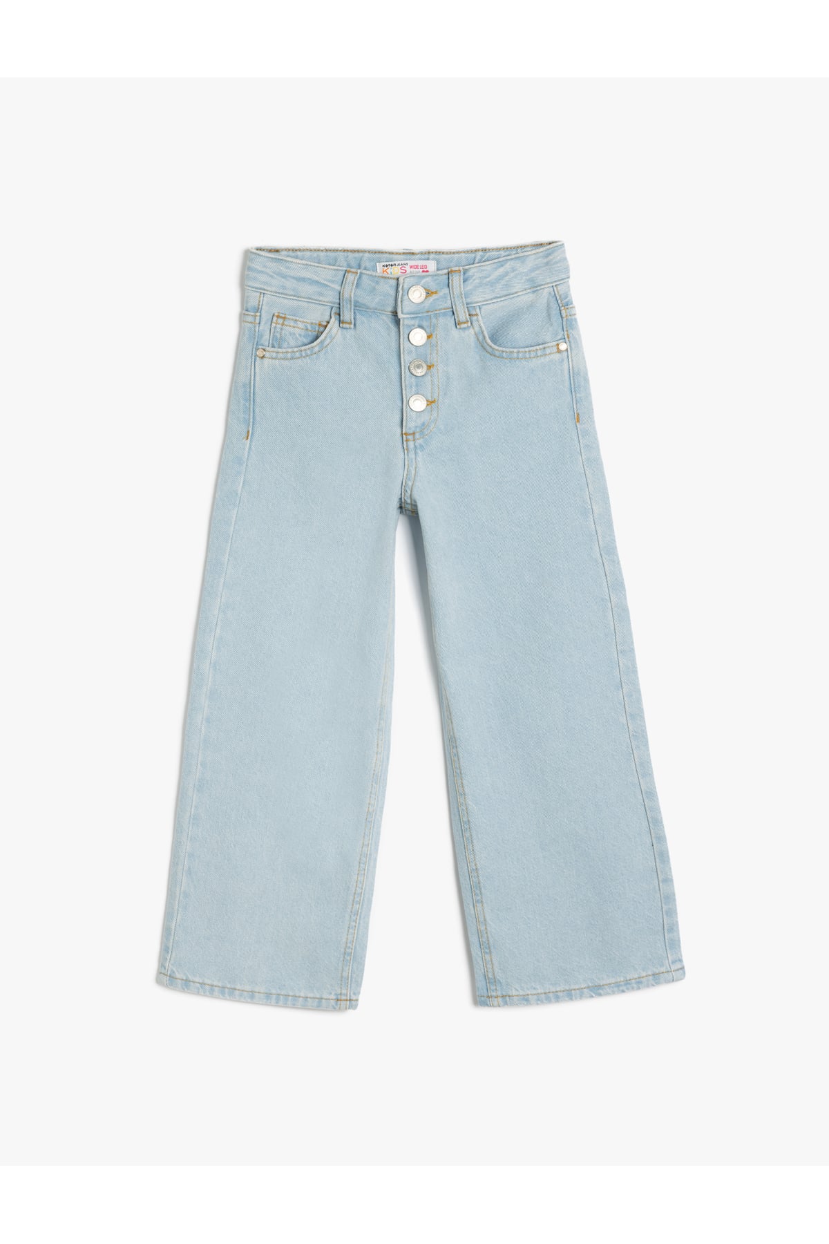 Geniş Paça Kot Pantolon Cepli Pamuklu - Wide Leg Jean