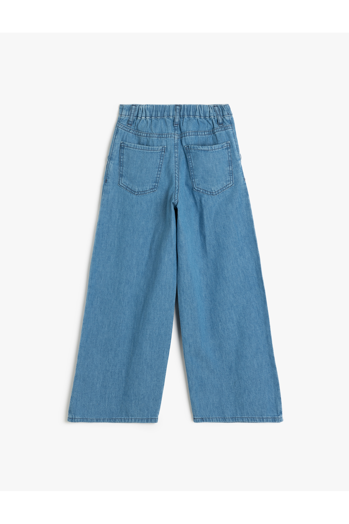 Geniş Paça Kot Pantolon Cepli Pamuklu - Wide Leg Jean
