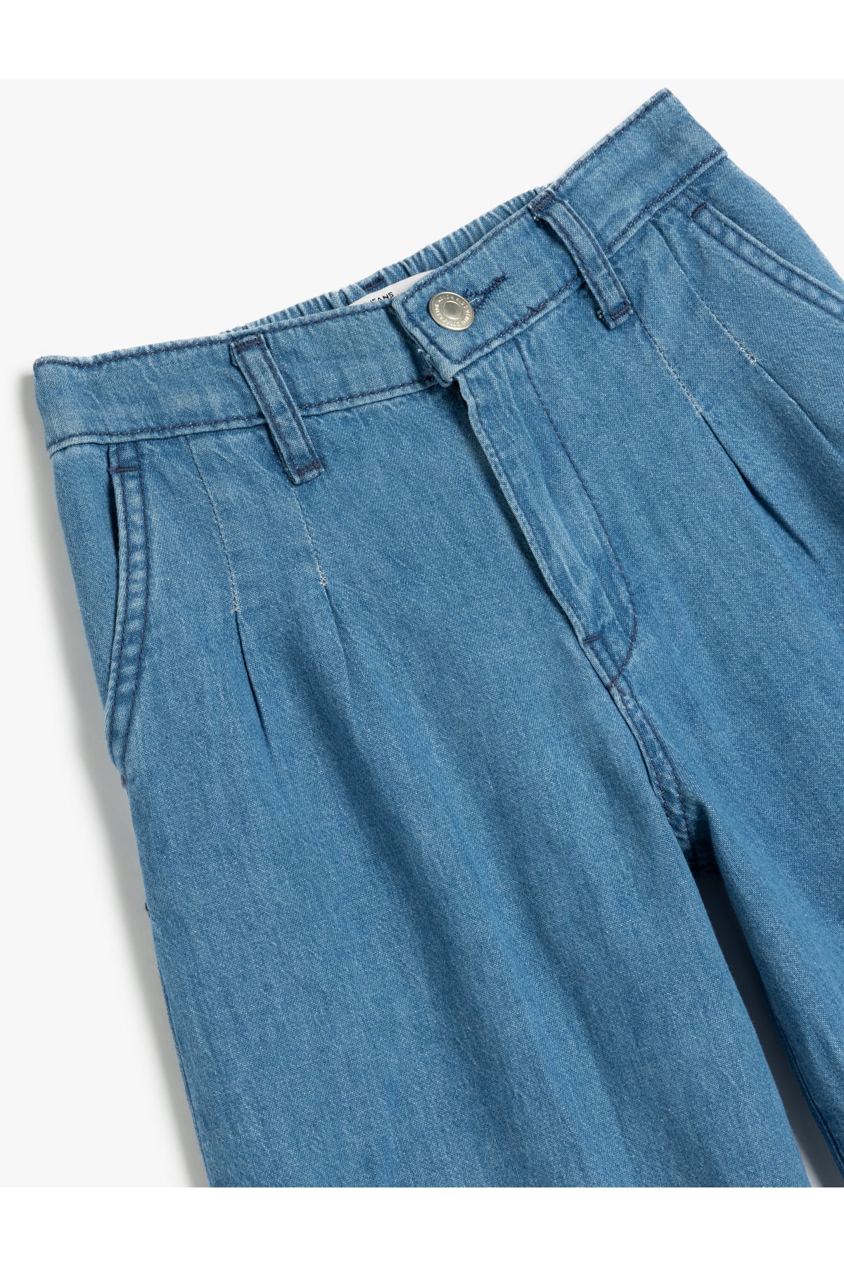 Geniş Paça Kot Pantolon Cepli Pamuklu - Wide Leg Jean