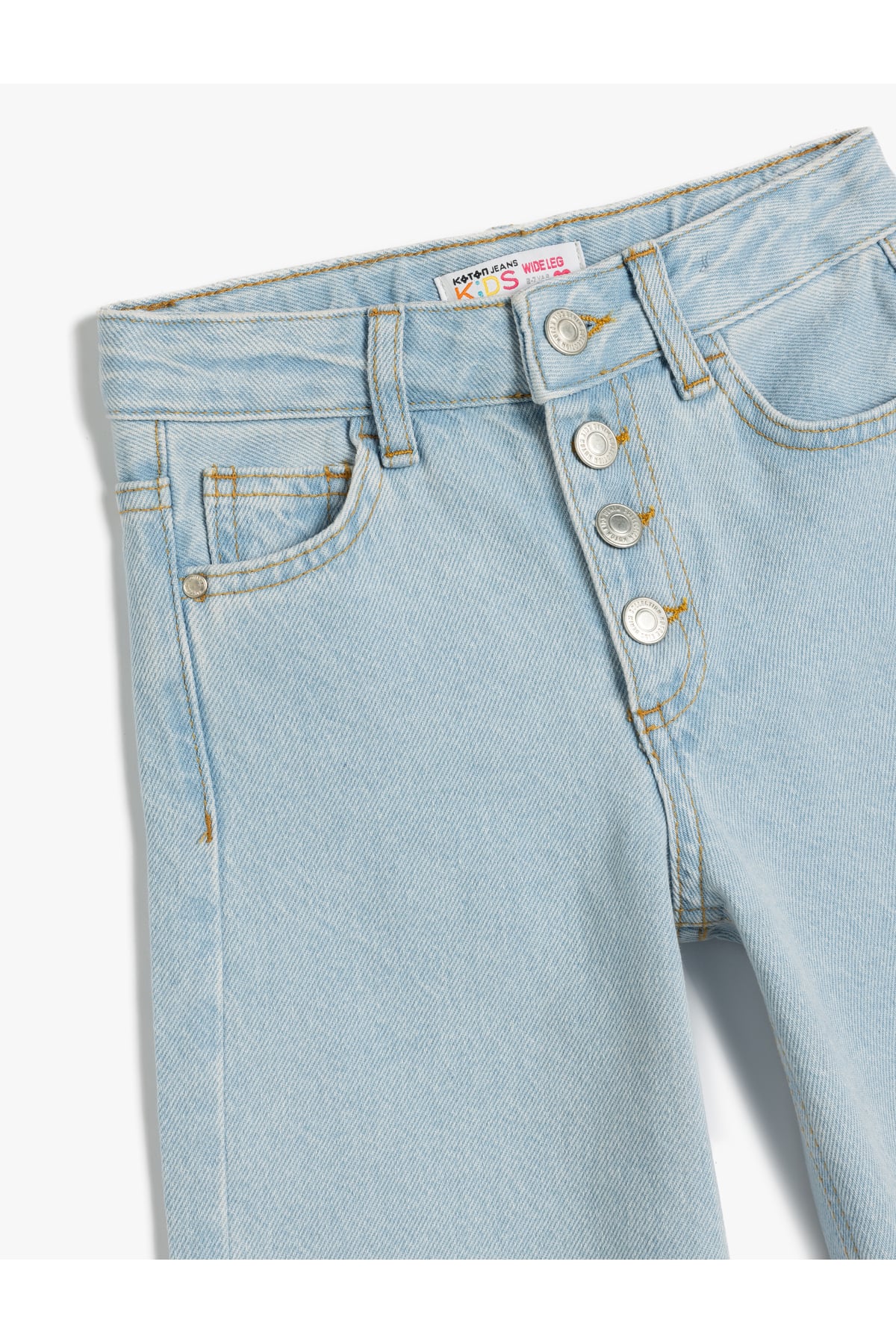 Geniş Paça Kot Pantolon Cepli Pamuklu - Wide Leg Jean