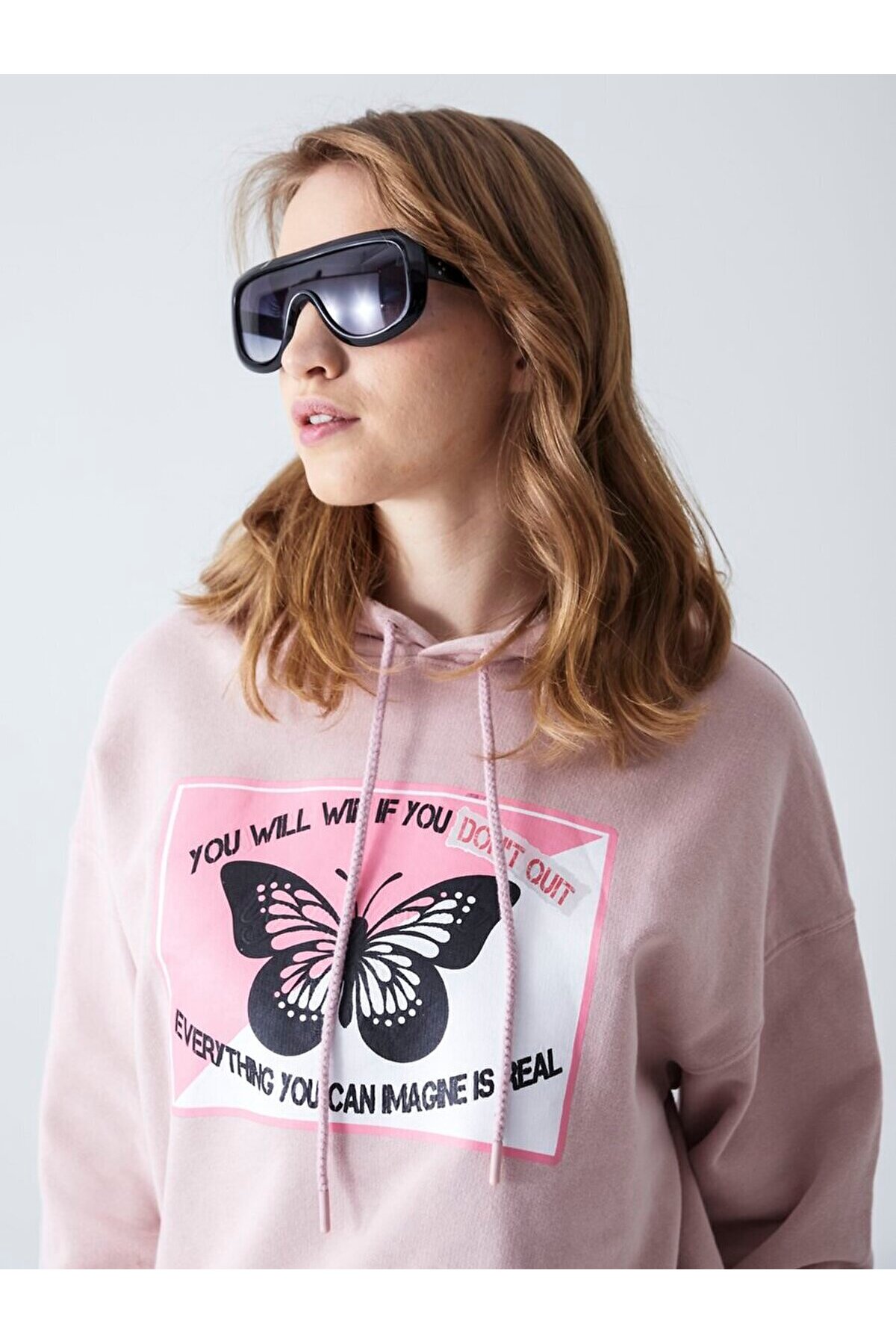 Grafik Baskılı Kapüşonlu Sweatshırt