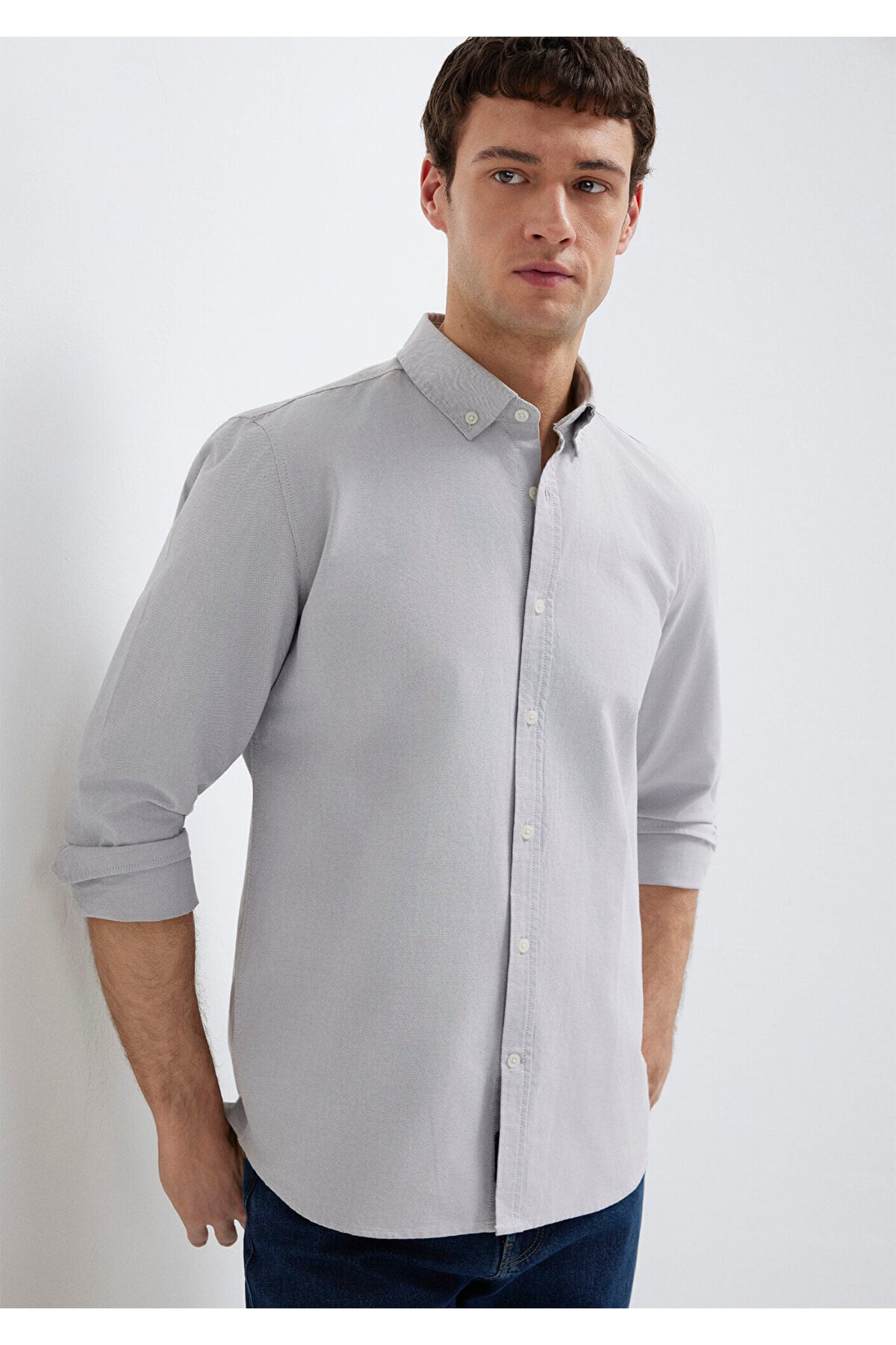 Gri Gömlek Regular Fit / Normal Kesim 0211199-70086