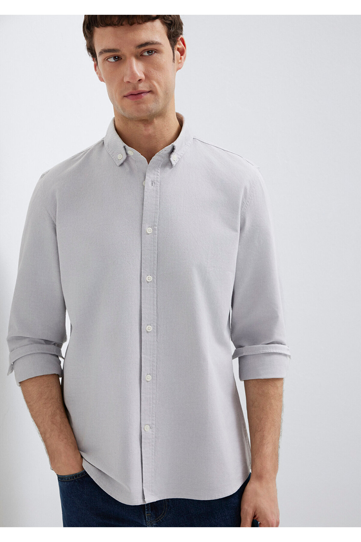 Gri Gömlek Regular Fit / Normal Kesim 0211199-70086