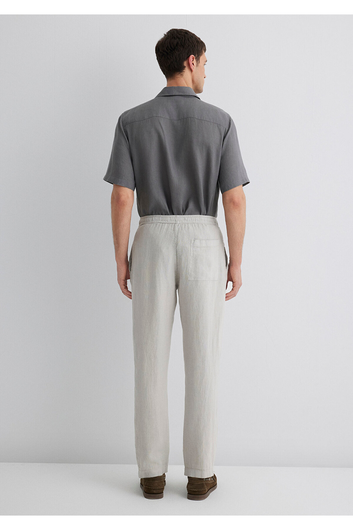 Gri Keten Pantolon 0010358-70080