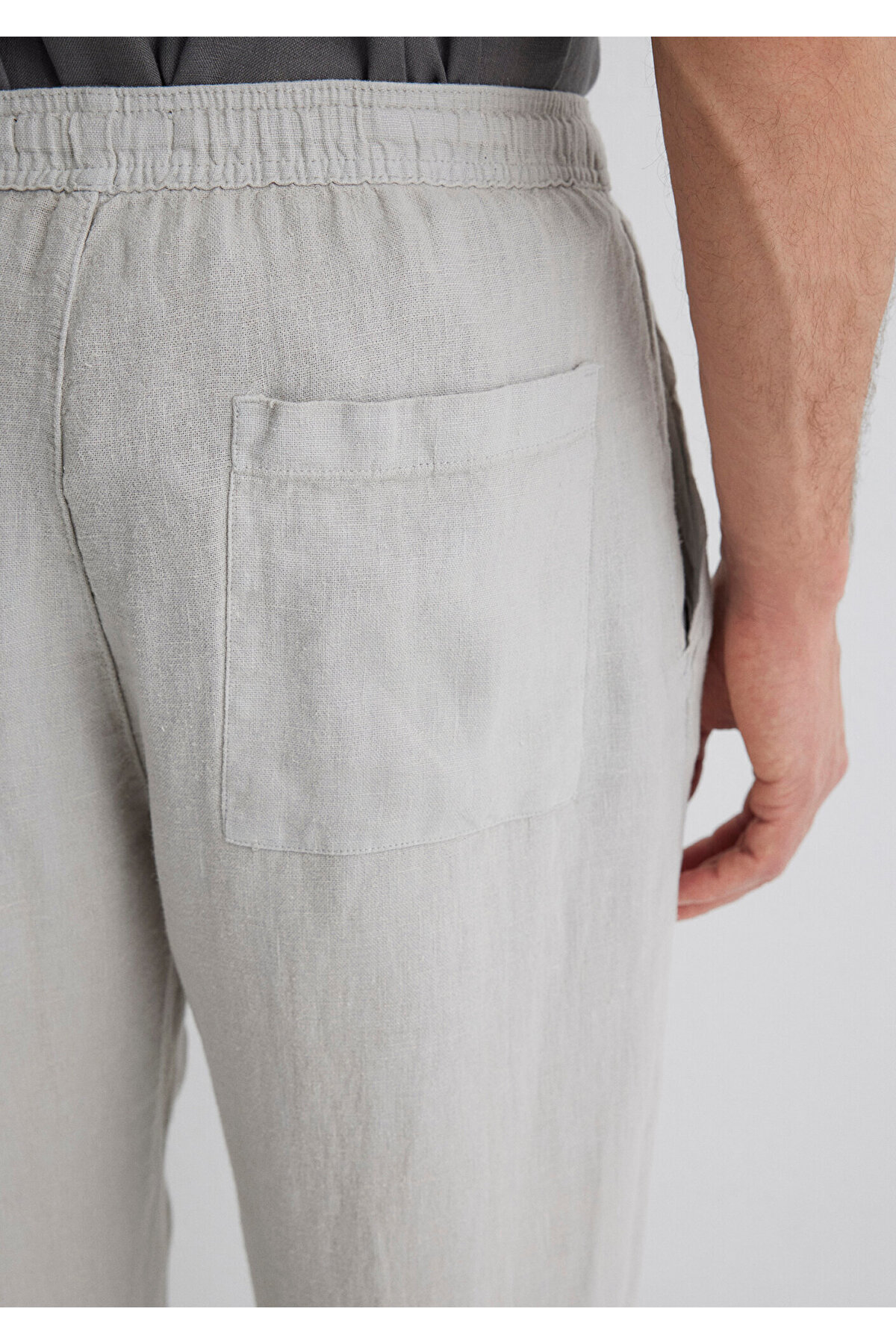Gri Keten Pantolon 0010358-70080