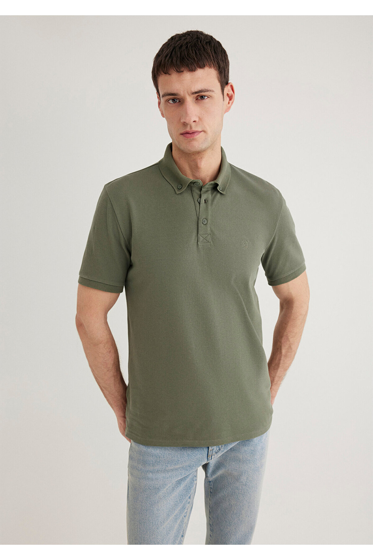 Haki Polo Tişört Slim Fit / Dar Kesim 063247-33198