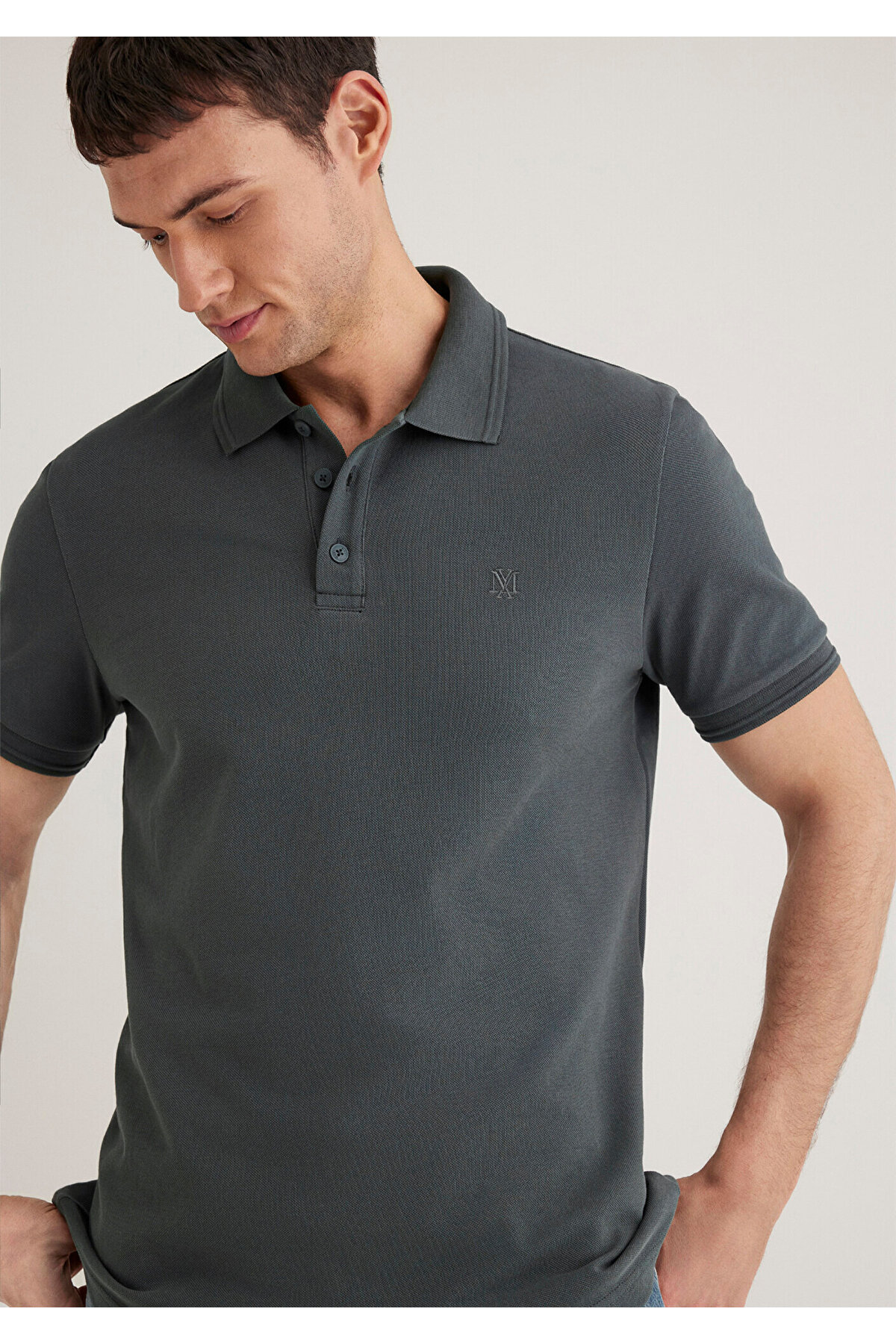 Haki Polo Tişört Slim Fit / Dar Kesim 064946-71598