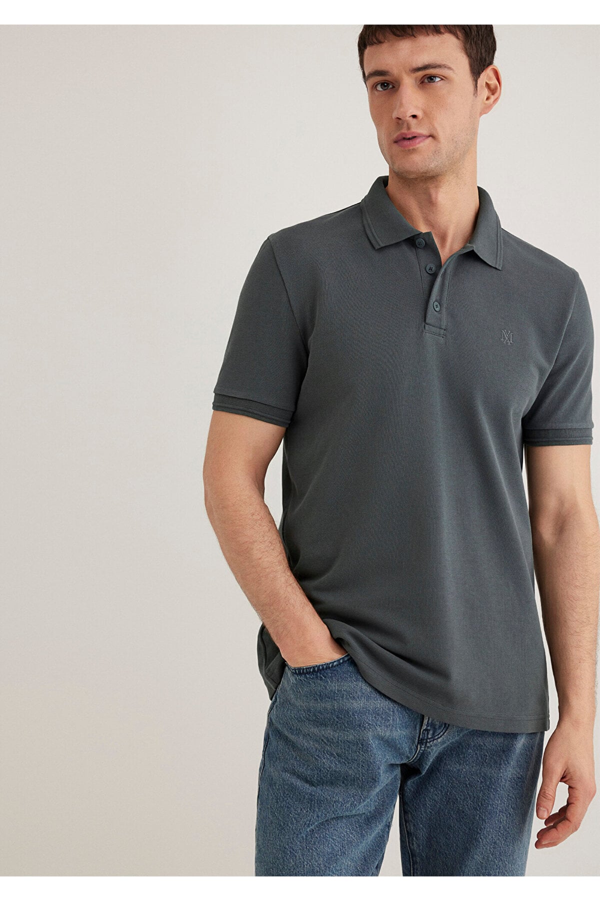 Haki Polo Tişört Slim Fit / Dar Kesim 064946-71598