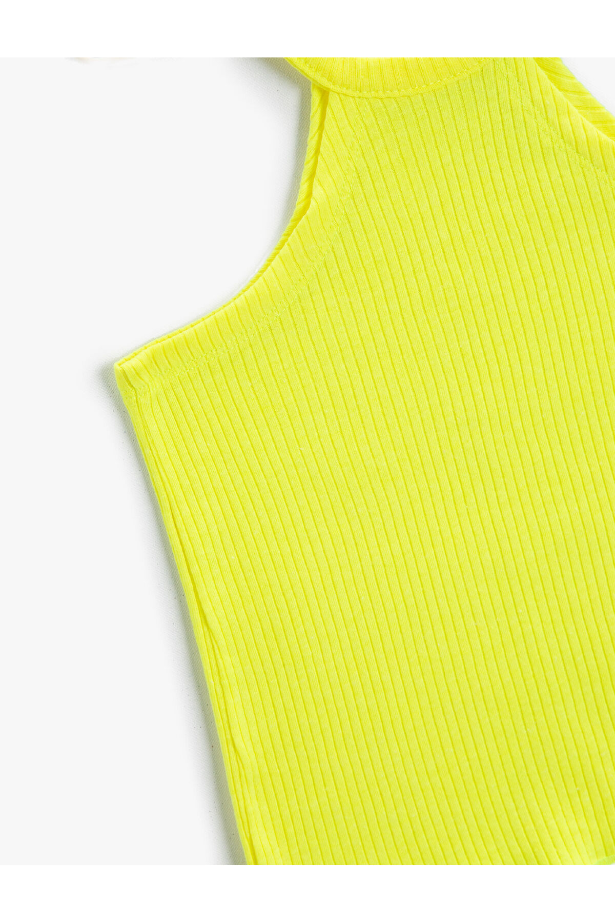 Halter Yaka Crop Fırfırlı Atlet