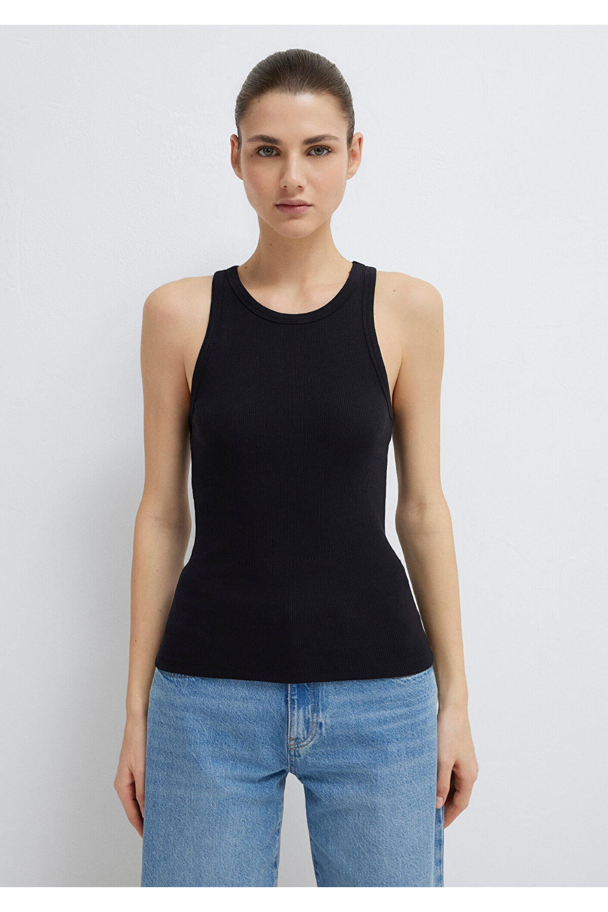 Halter Yaka Siyah Basic Atlet Slim Fit / Dar Kesim 1612462-900