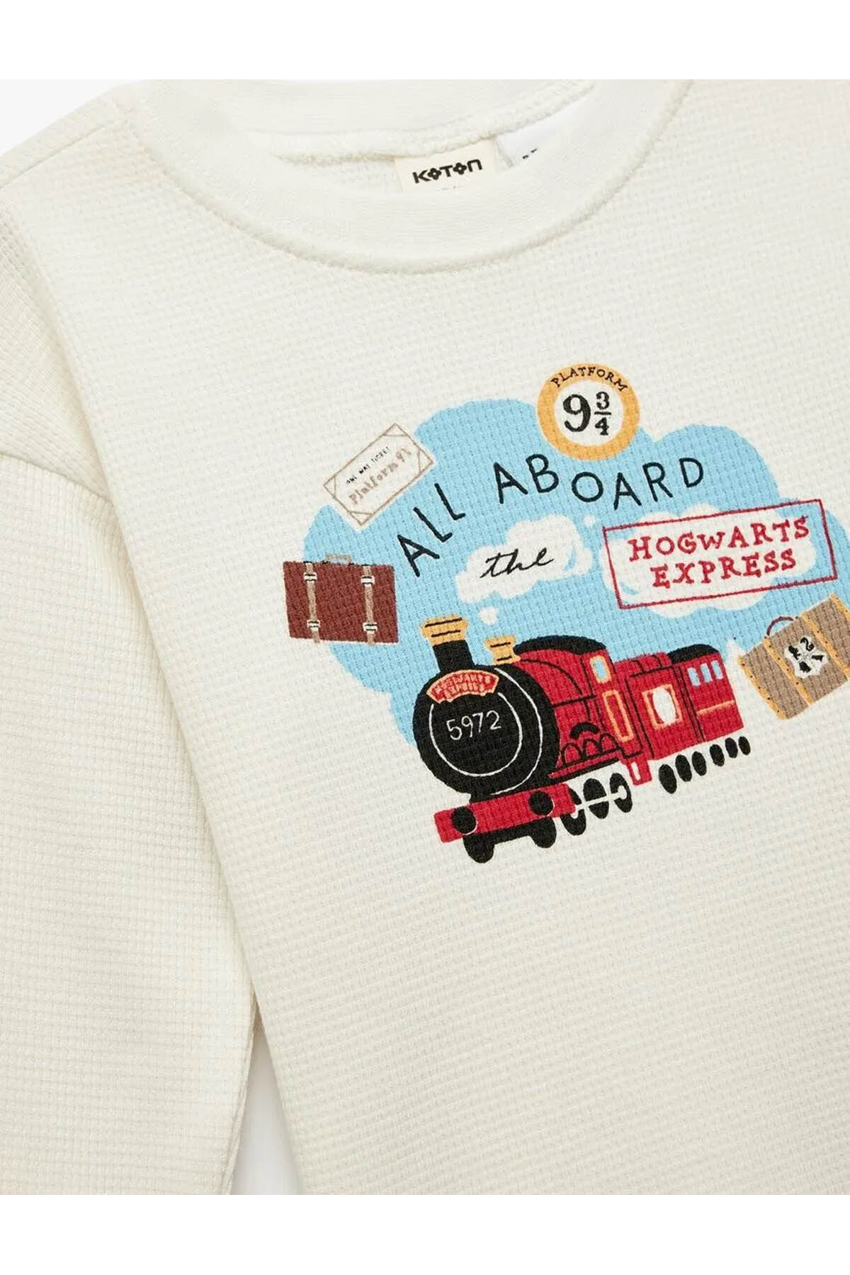 Harry Potter Baskılı Lisanslı Ekru Erkek Bebek Uzun Kollu T-shirt 6WMB10271TK