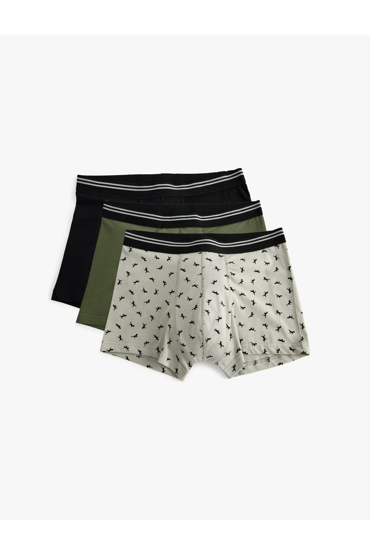 Hayvan Baskılı Pamuklu 3'lü Boxer Seti