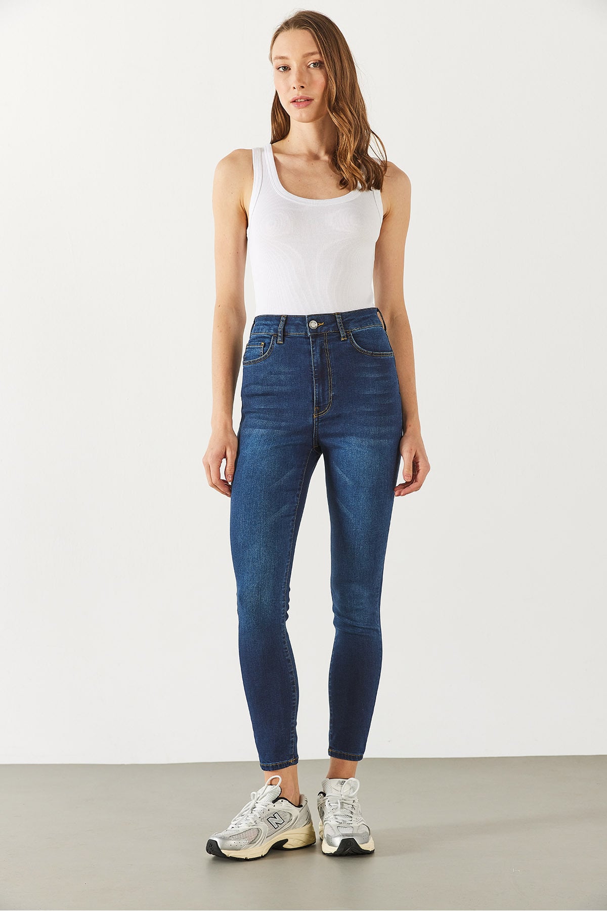 Holly Naturel Dark Yüksek Bel Skinny Jean Pantolon(TENCEL)(TM) - NATUREL DARK