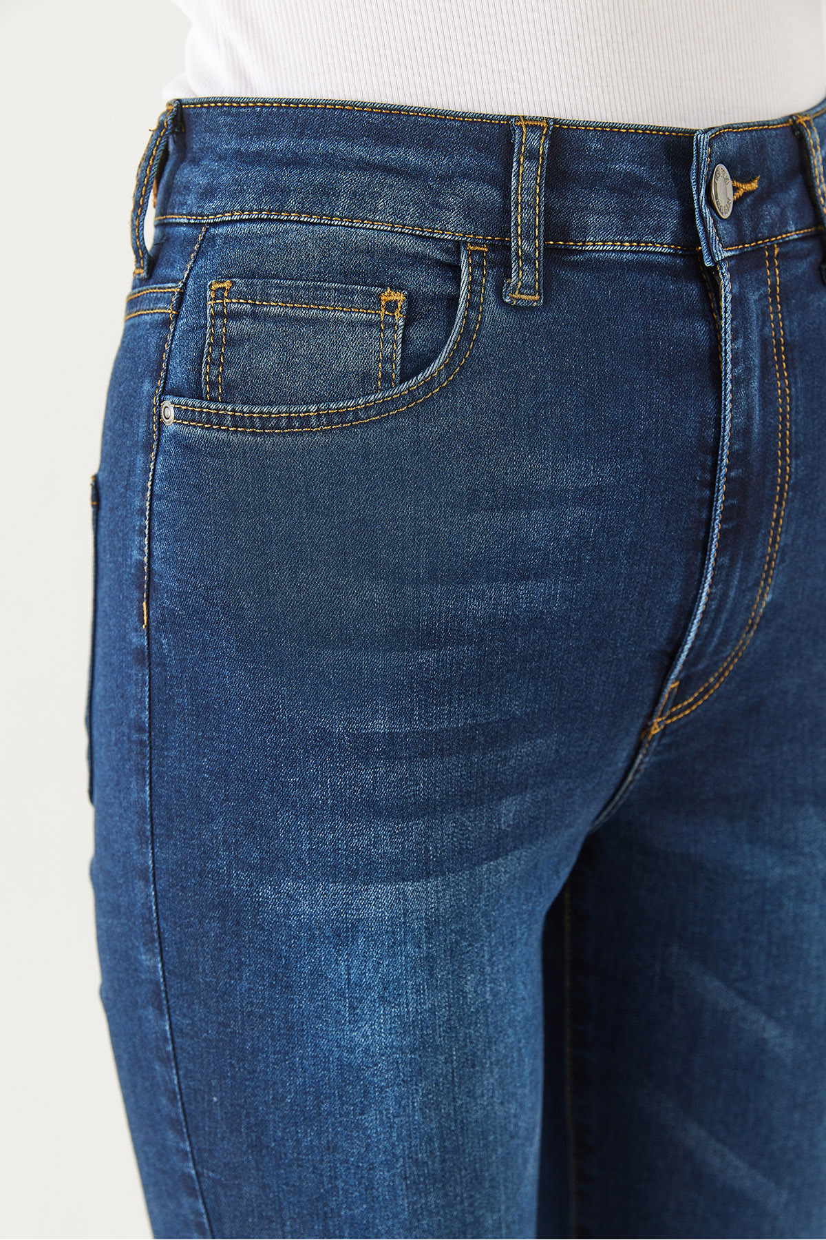 Holly Naturel Dark Yüksek Bel Skinny Jean Pantolon(TENCEL)(TM) - NATUREL DARK
