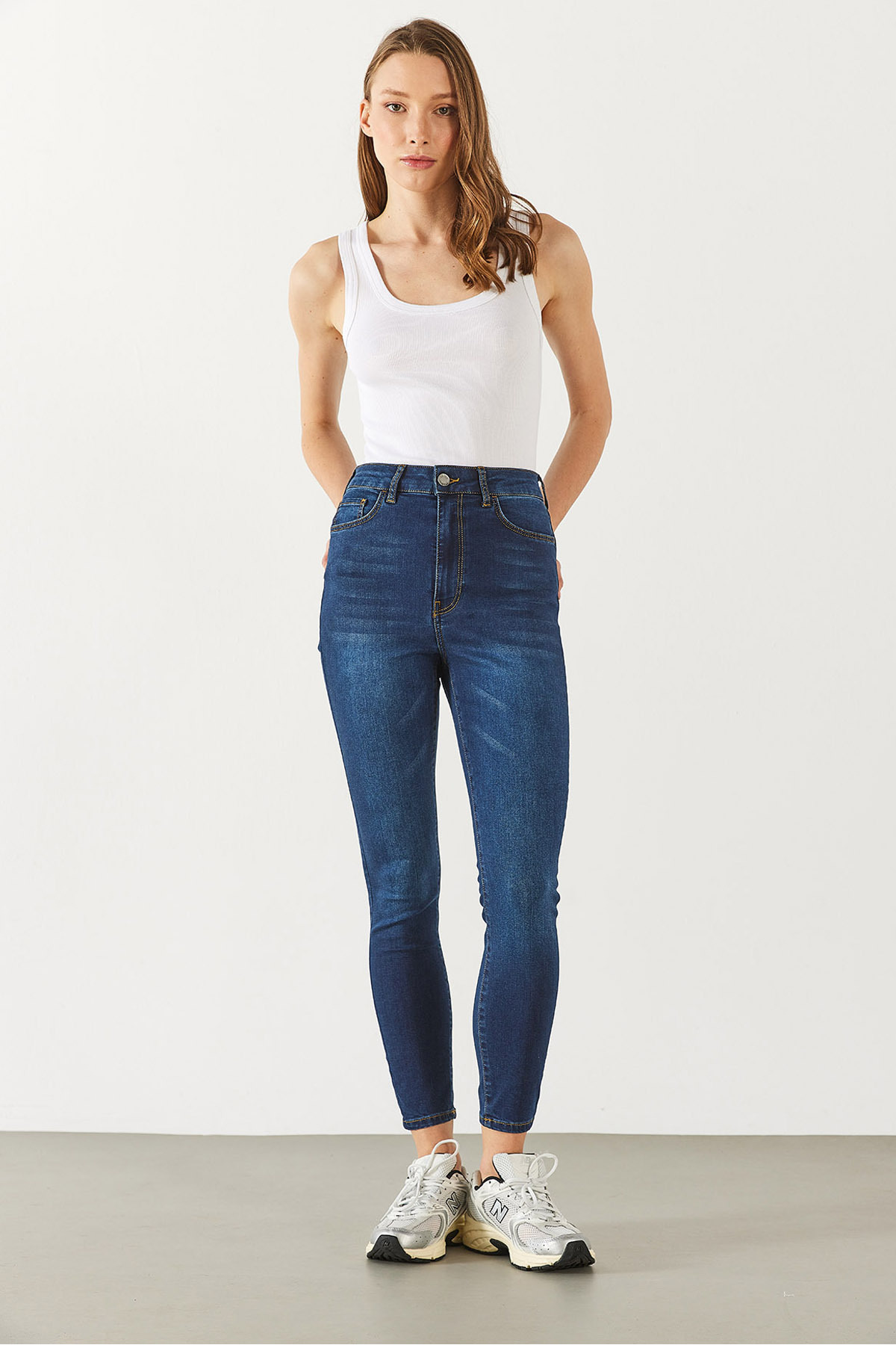 Holly Naturel Dark Yüksek Bel Skinny Jean Pantolon(TENCEL)(TM) - NATUREL DARK