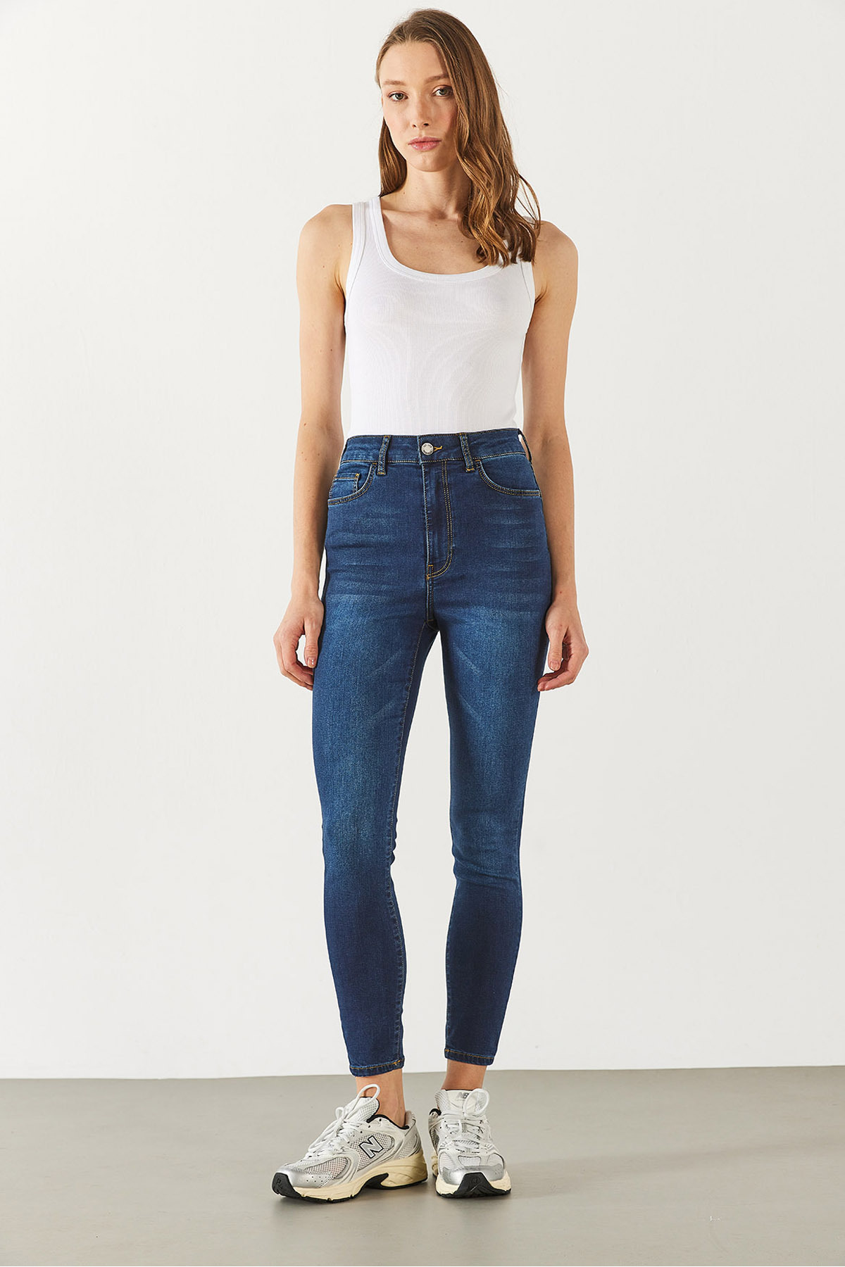Holly Naturel Dark Yüksek Bel Skinny Jean Pantolon(TENCEL)(TM) - NATUREL DARK