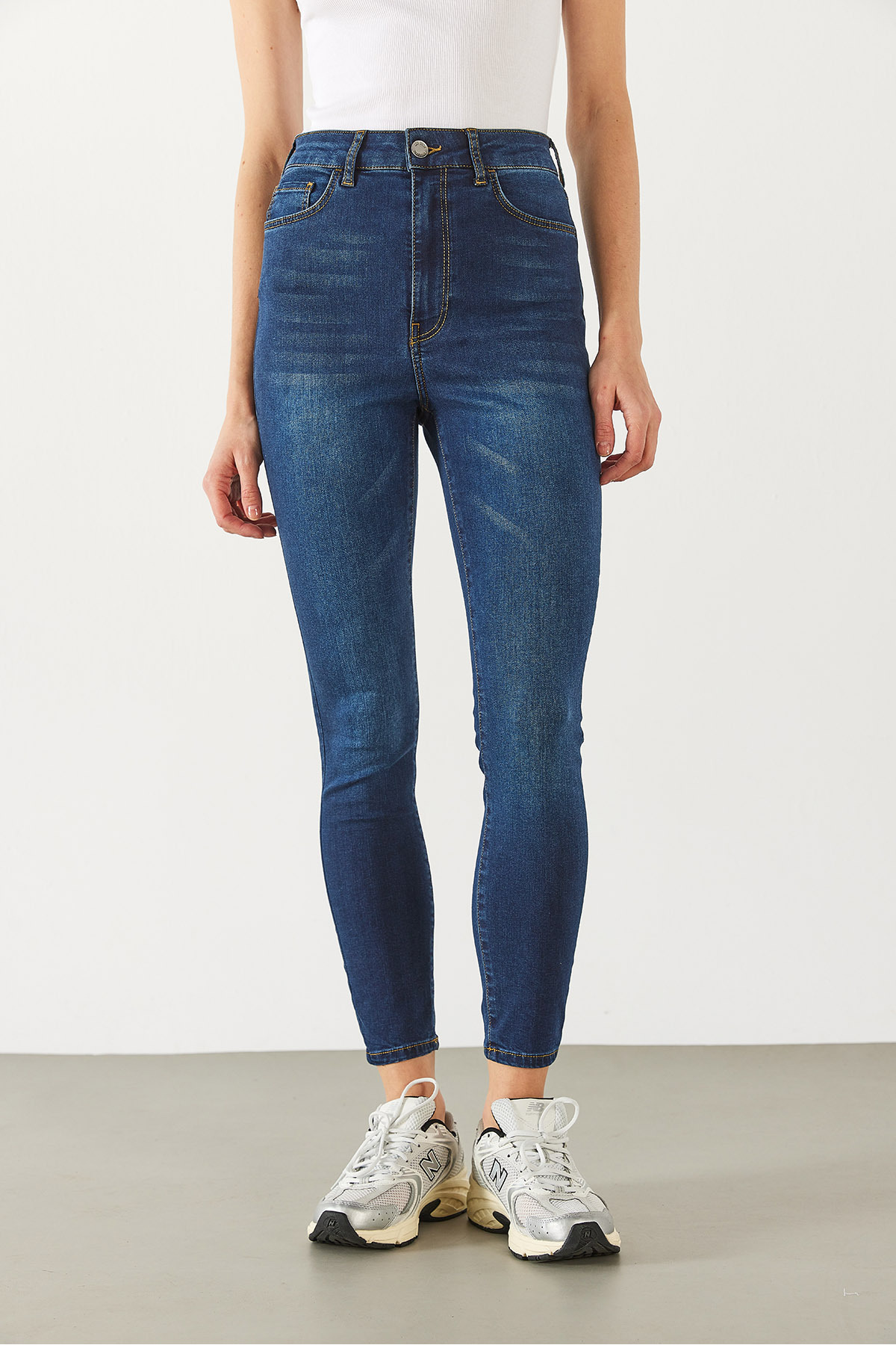 Holly Naturel Dark Yüksek Bel Skinny Jean Pantolon(TENCEL)(TM) - NATUREL DARK