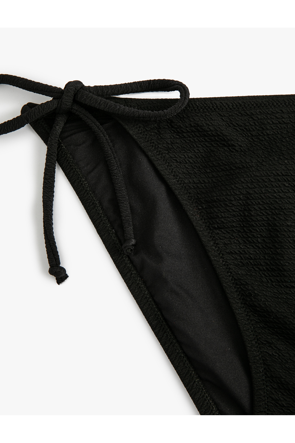 İpli Bikini Altı Yanları Bağlamalı Dokulu Normal Bel