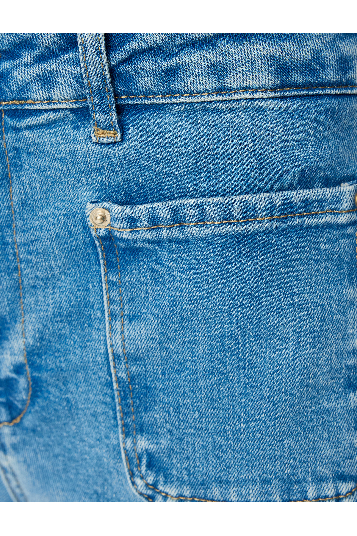 İspanyol Paça Düğmeli Normal Bel Denim Pantolon - Kick Flare Jeans