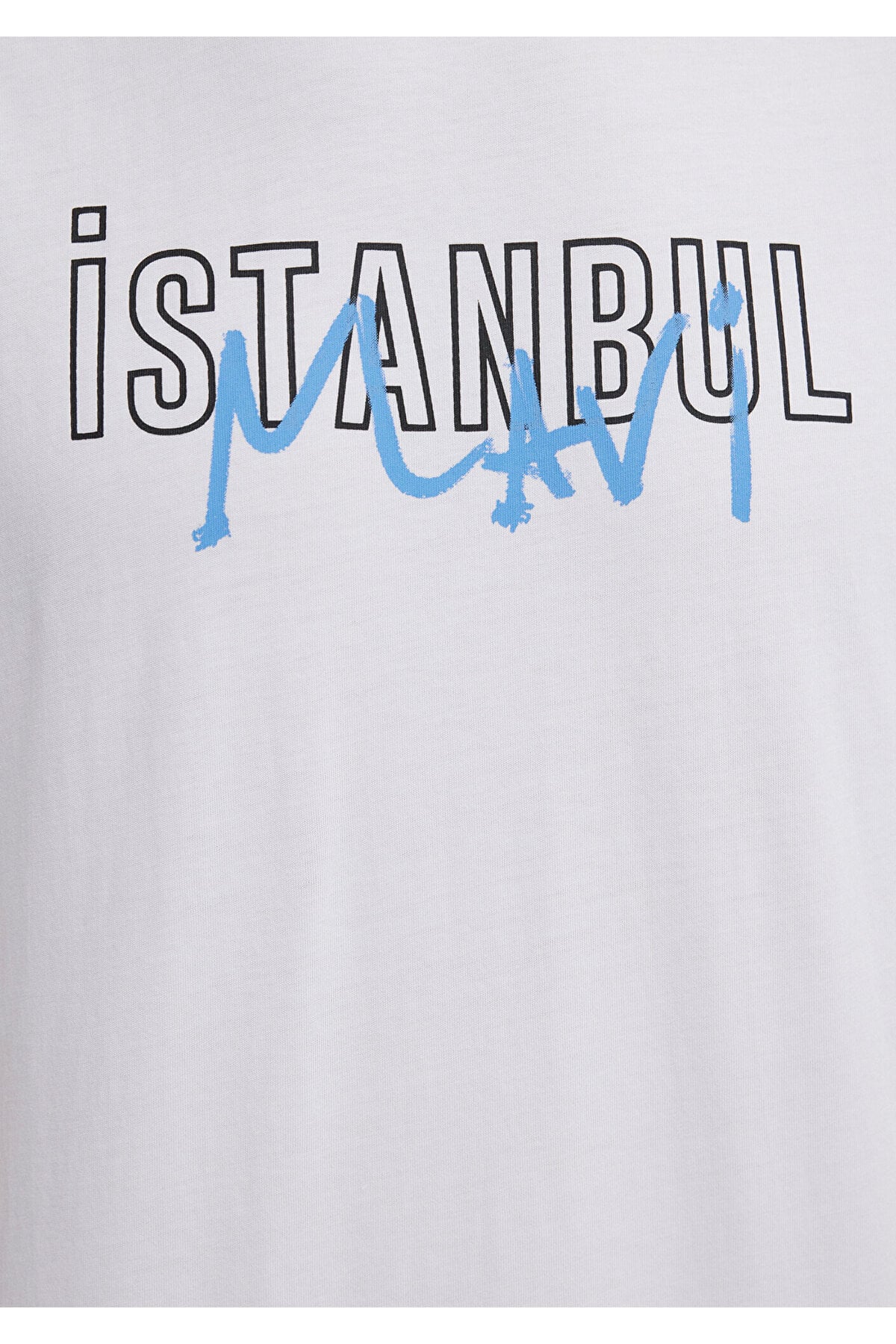 İstanbul Baskılı Tişört Beyaz