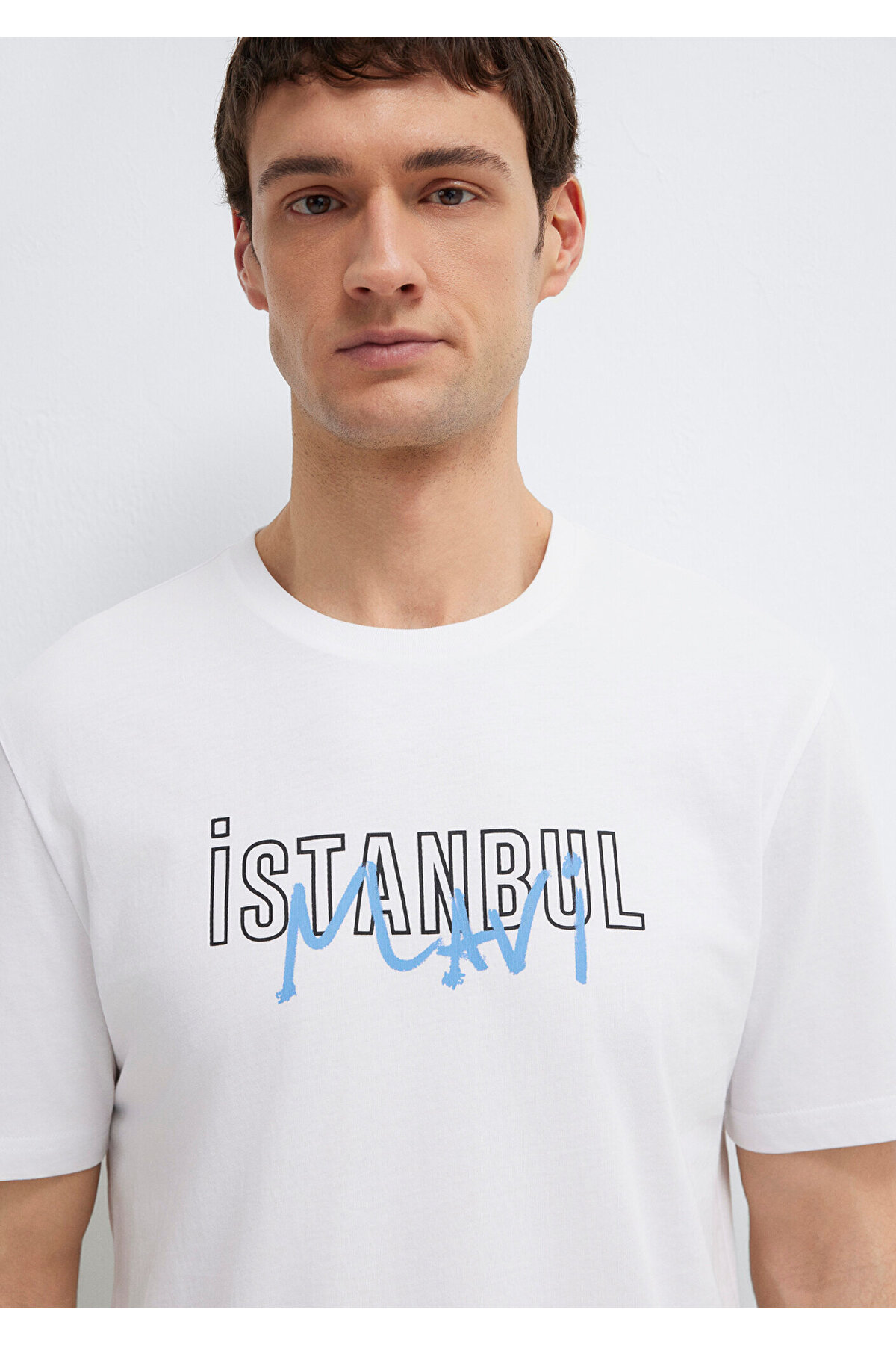 İstanbul Baskılı Tişört Beyaz