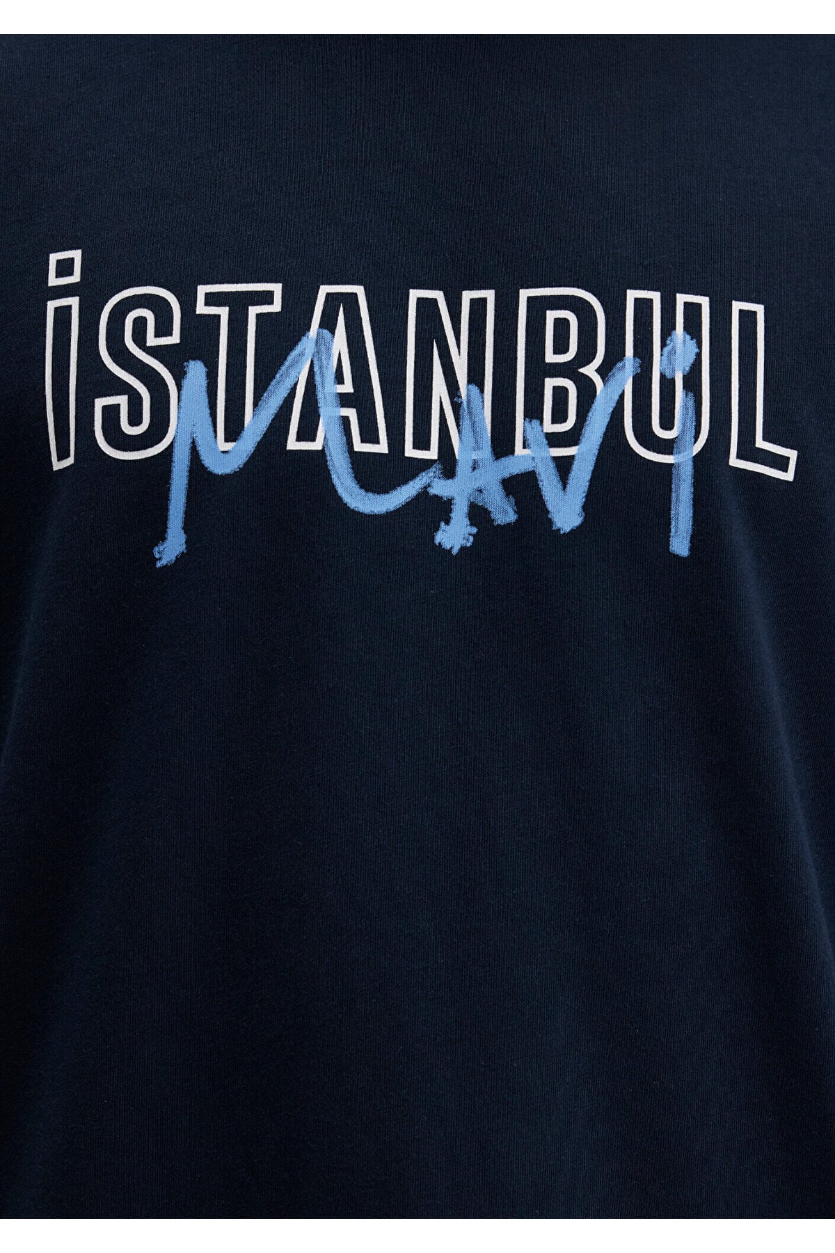 İstanbul Baskılı Tişört Gece Lacivert