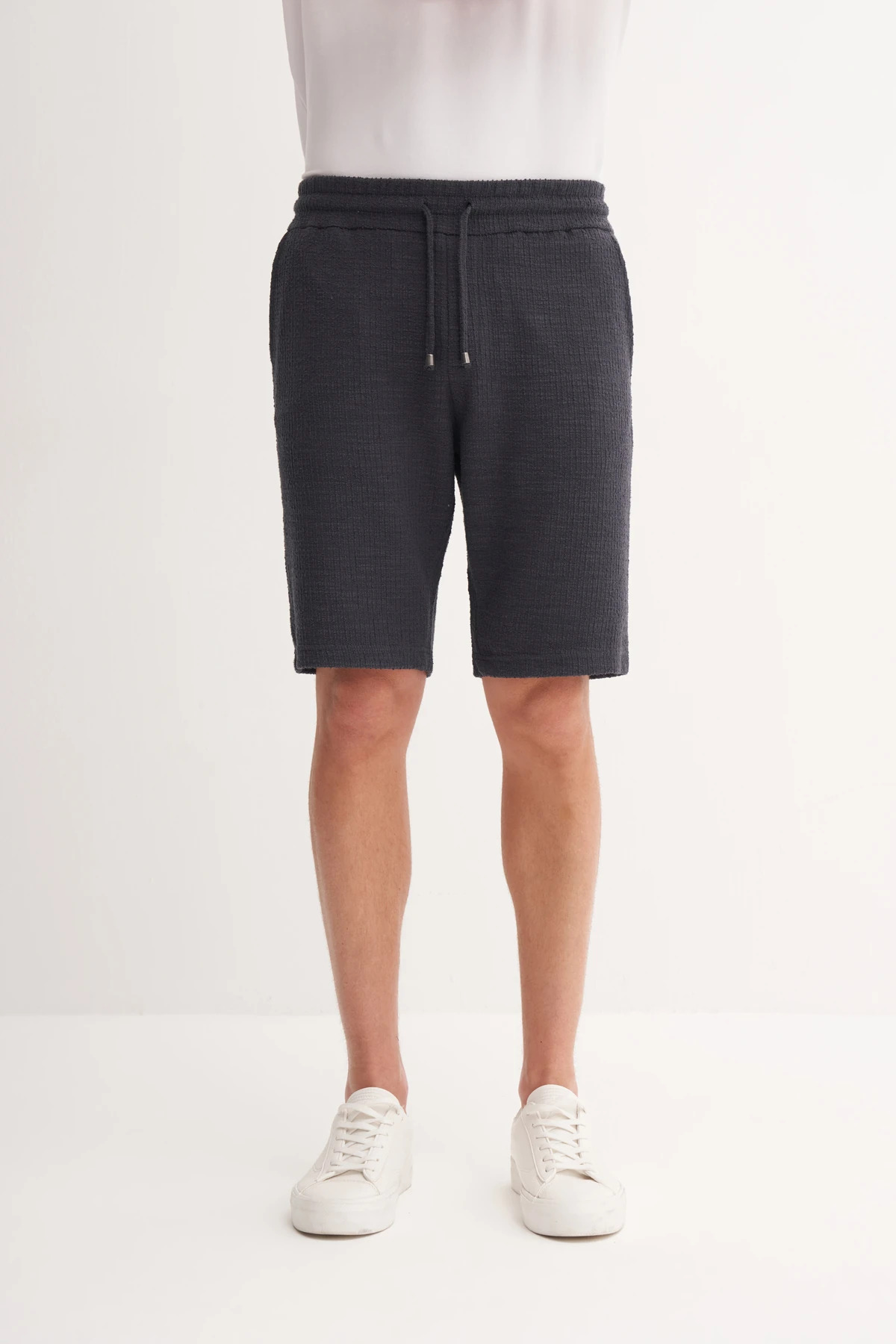 Jakarlı Regular Fit Örme Bermuda Şort 6073