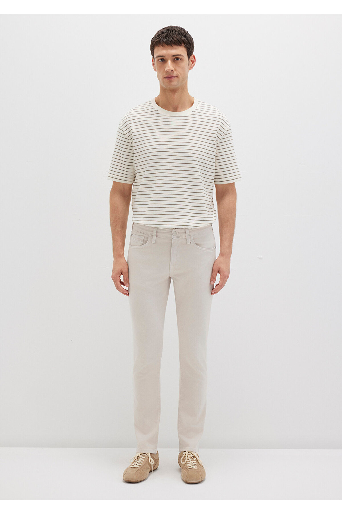 Jake Ecru Comfort Gabardin Pantolon