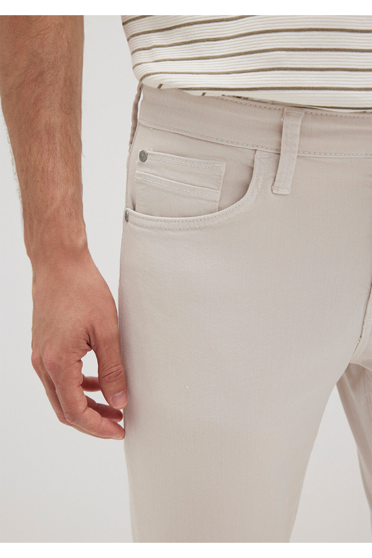 Jake Ecru Comfort Gabardin Pantolon