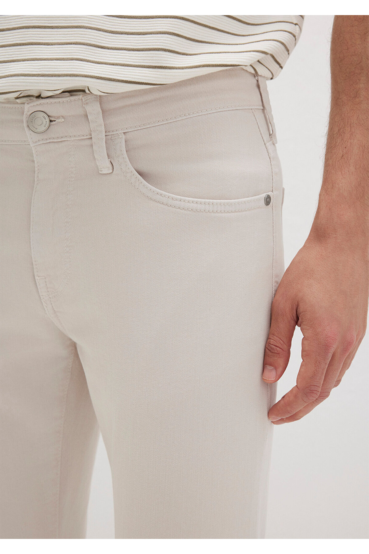 Jake Ecru Comfort Gabardin Pantolon