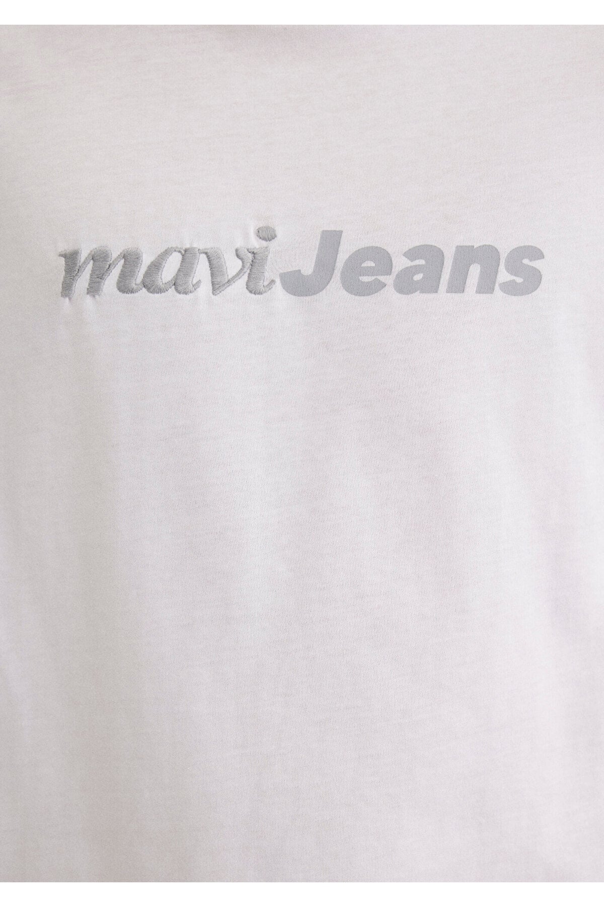 Jeans Baskılı Beyaz Tişört Loose Fit / Bol Rahat Kesim 0612523-620