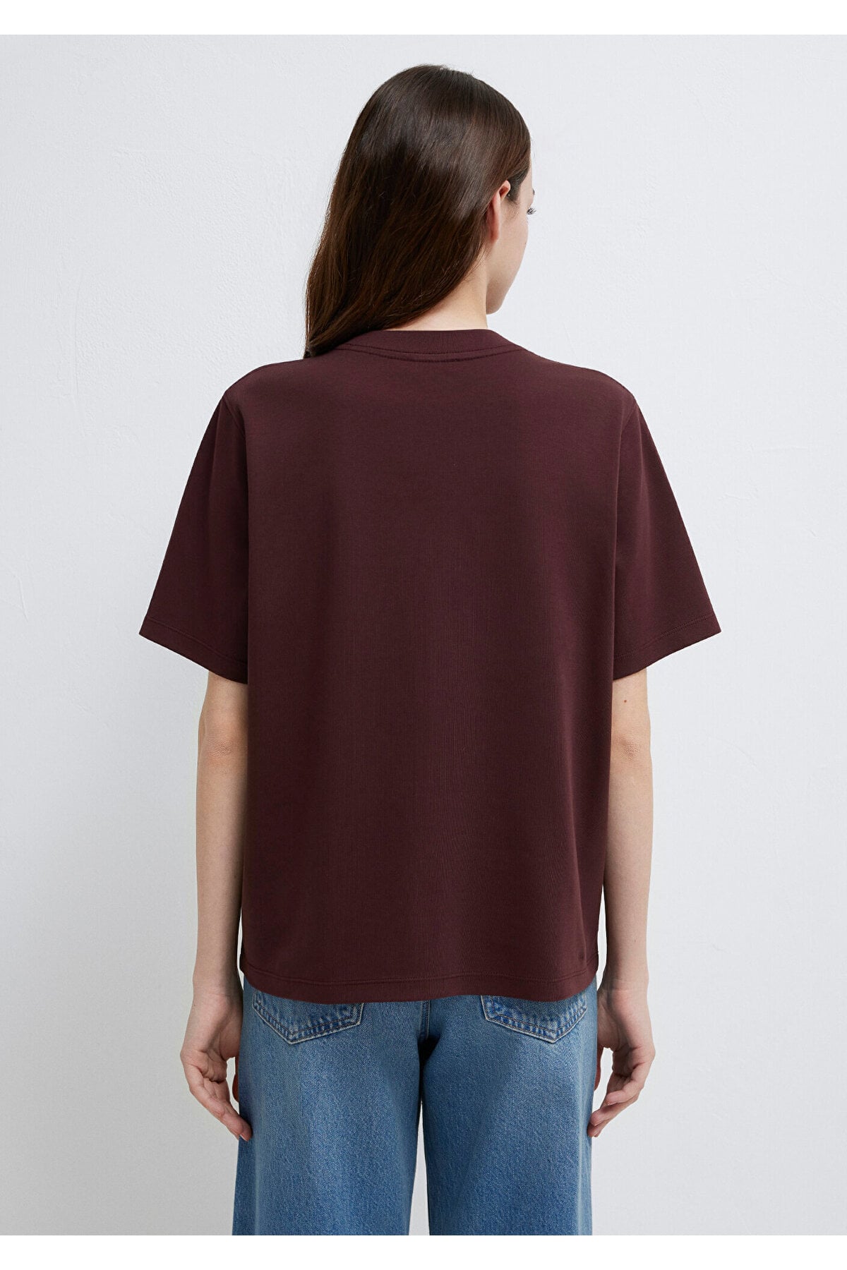 Jeans Baskılı Bordo Tişört Regular Fit / Normal Kesim 1613804-70223