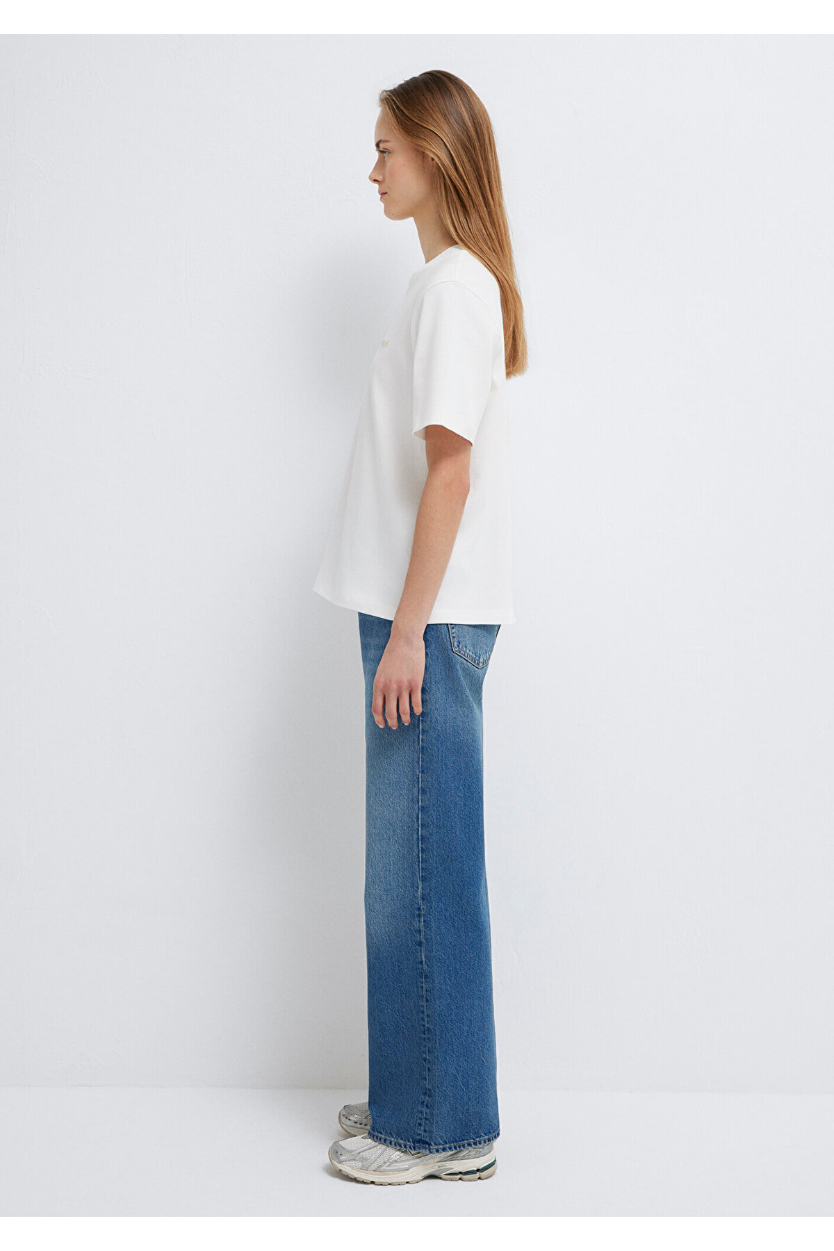 Jeans Baskılı Ekru Tişört Regular Fit / Normal Kesim 1613804-80194