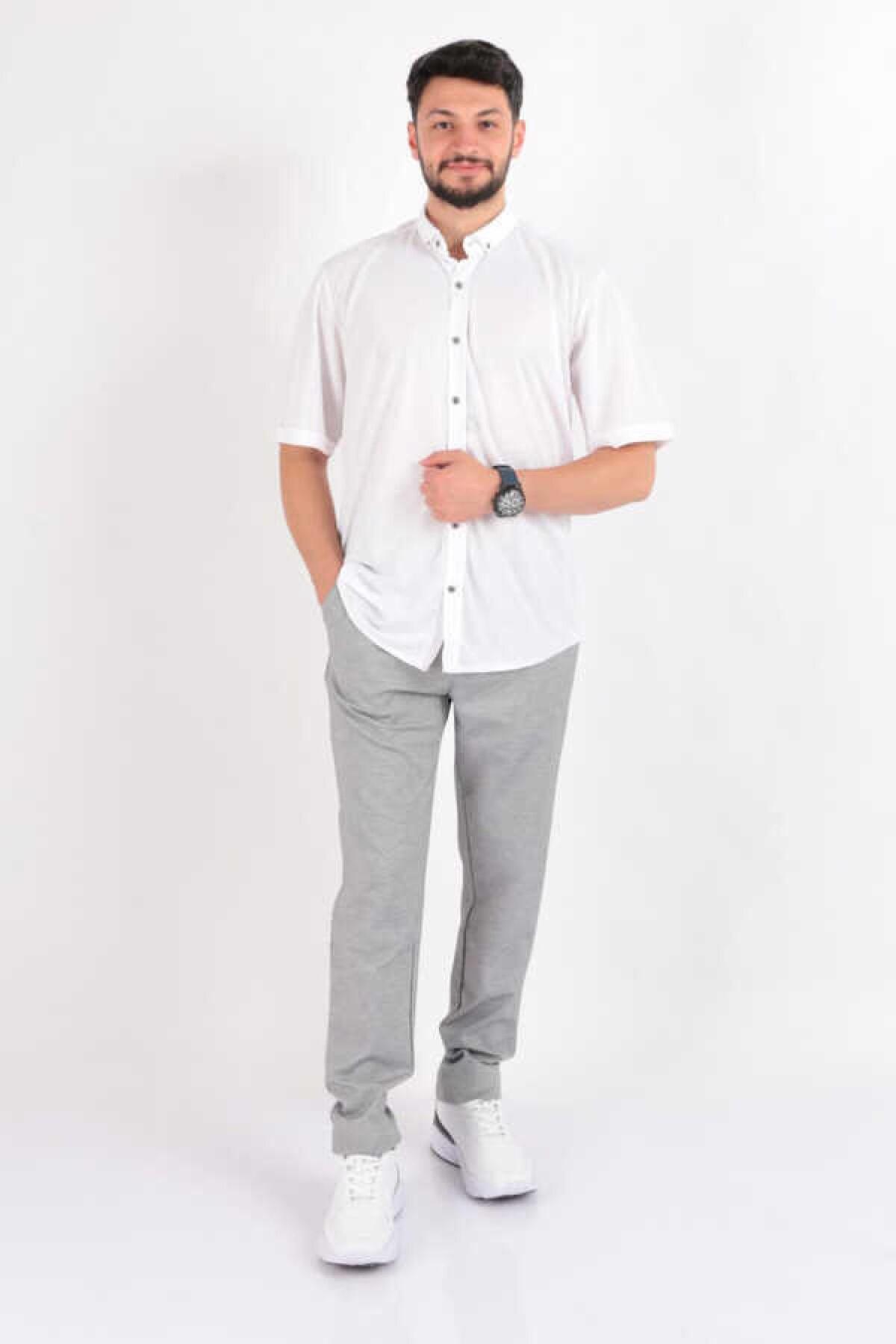 Jogger Örme Pantolon Düz Paça Cepli