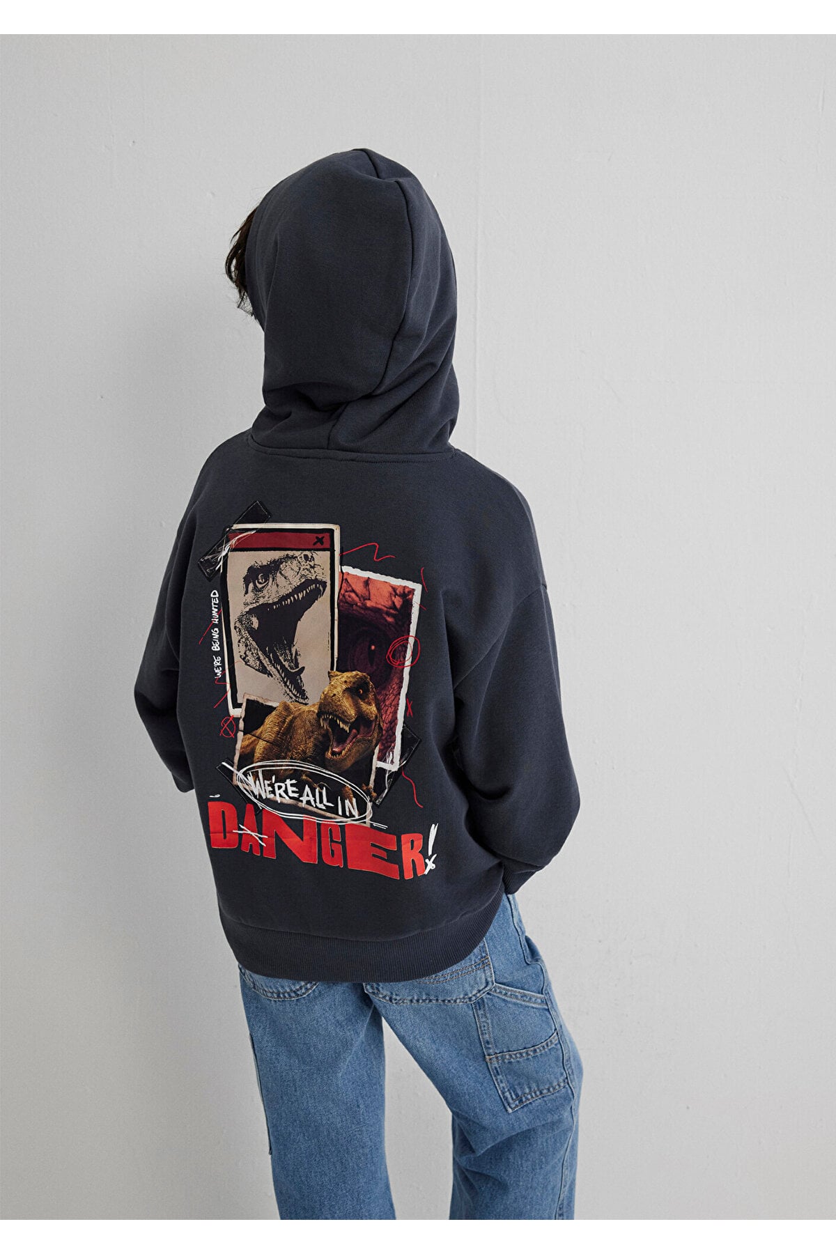 Jurassic Park Baskılı Antrasit Sweatshirt 6S10135-70087