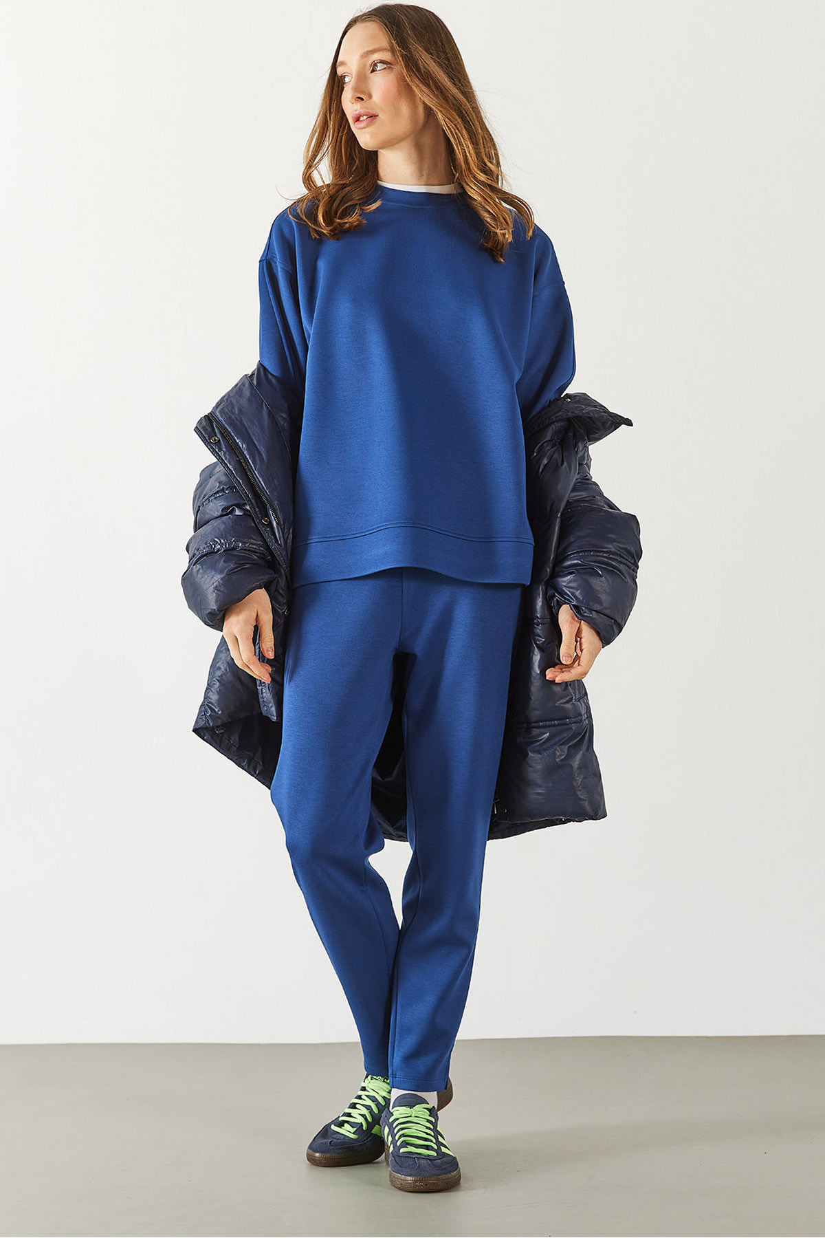 Kadın Alian Yumuşak Dokulu Jogging Pantolon (CUPRO) - Navy