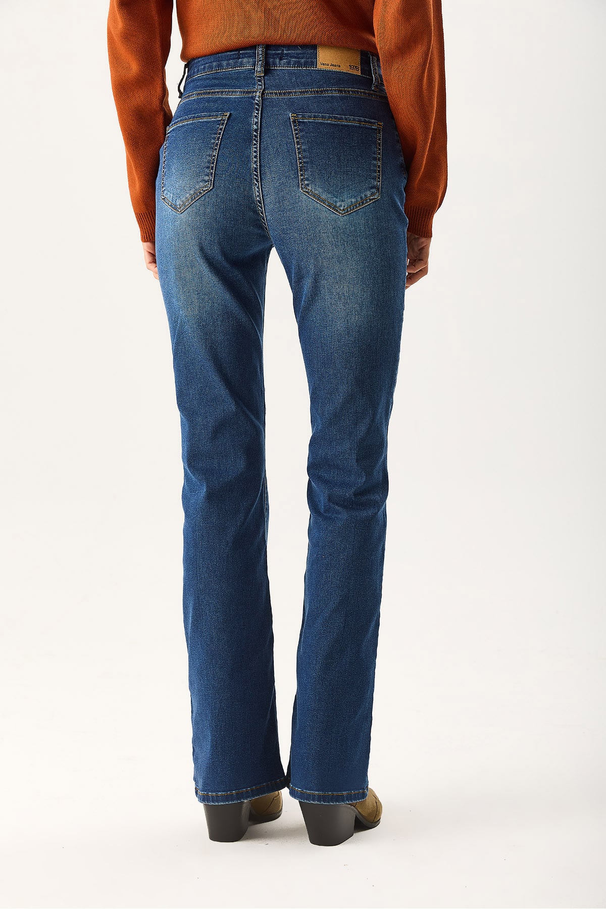 Kadın Emilie Blue Black Bootcut Jean Pantolon - Blue Black